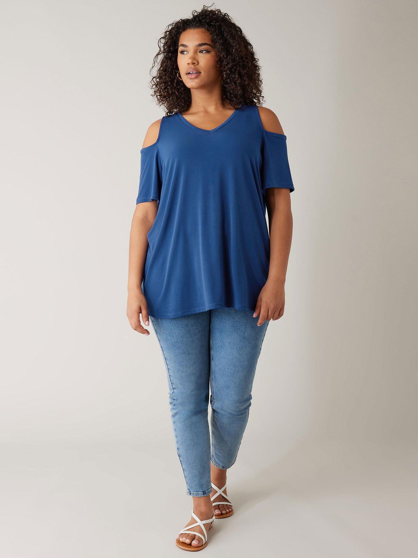 Evans cold shoulder tops clearance