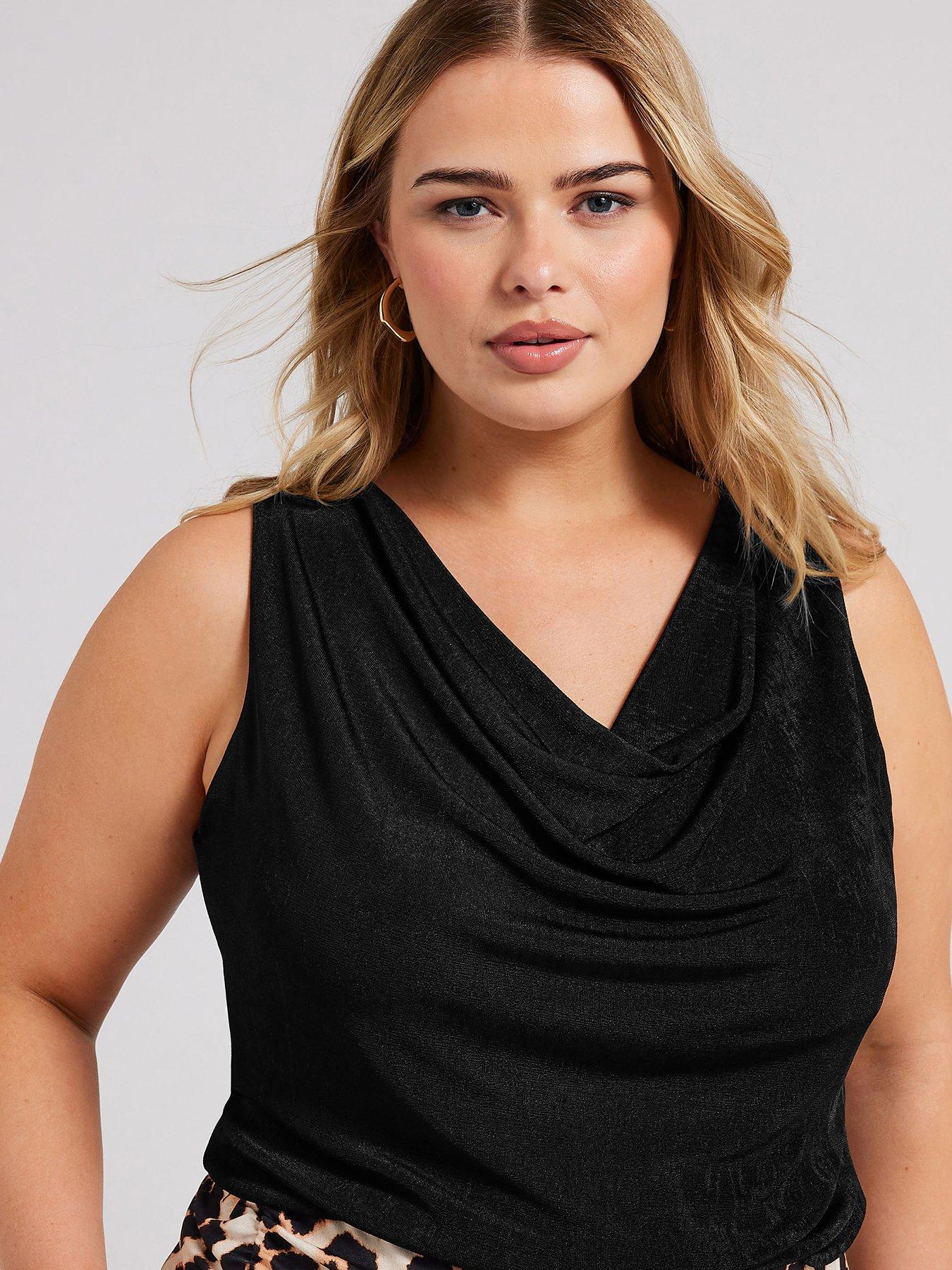 Yours Cowl Neck Top Black Very