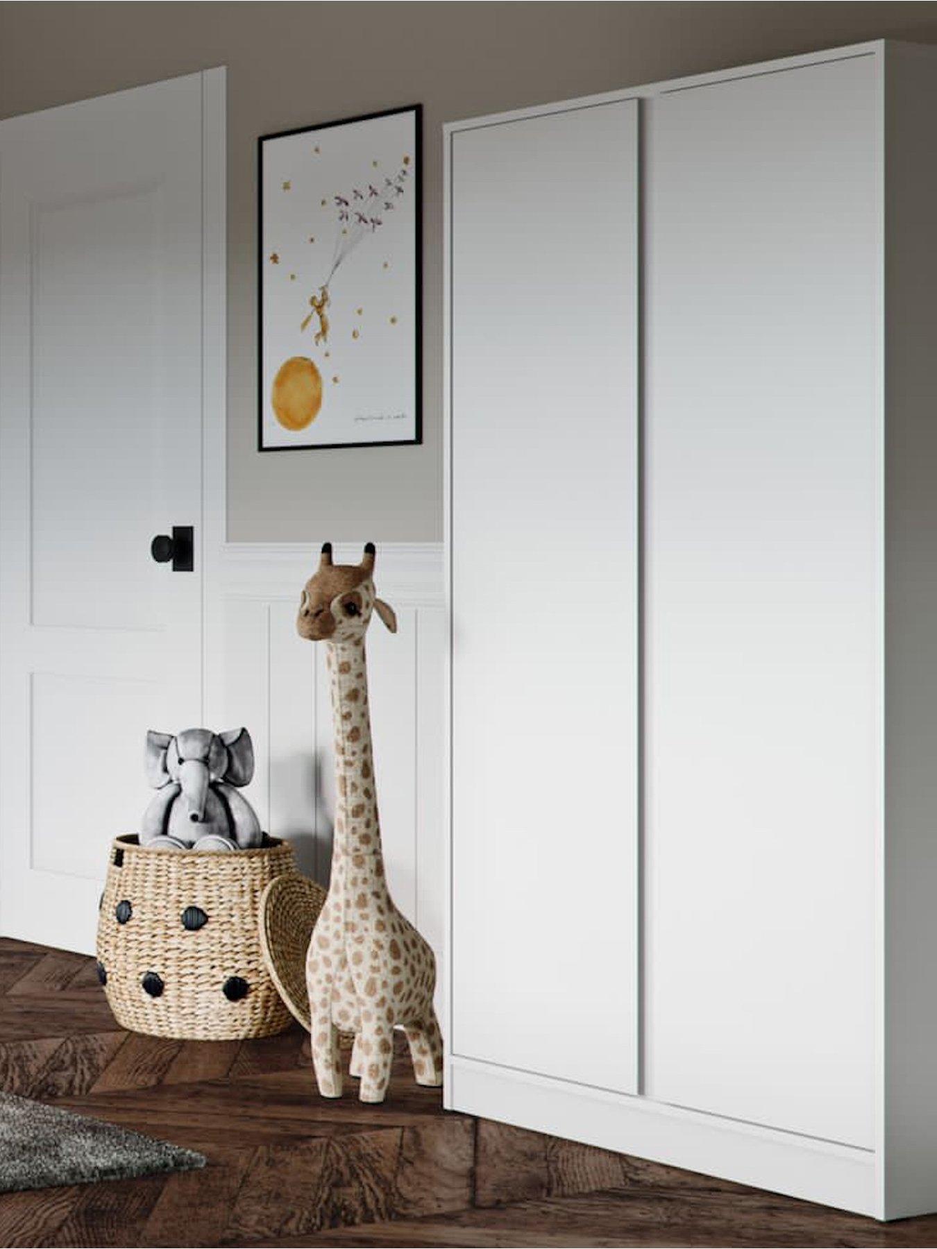 Product photograph of Little Acorns Childrens 2 Door Wardrobe - White from very.co.uk