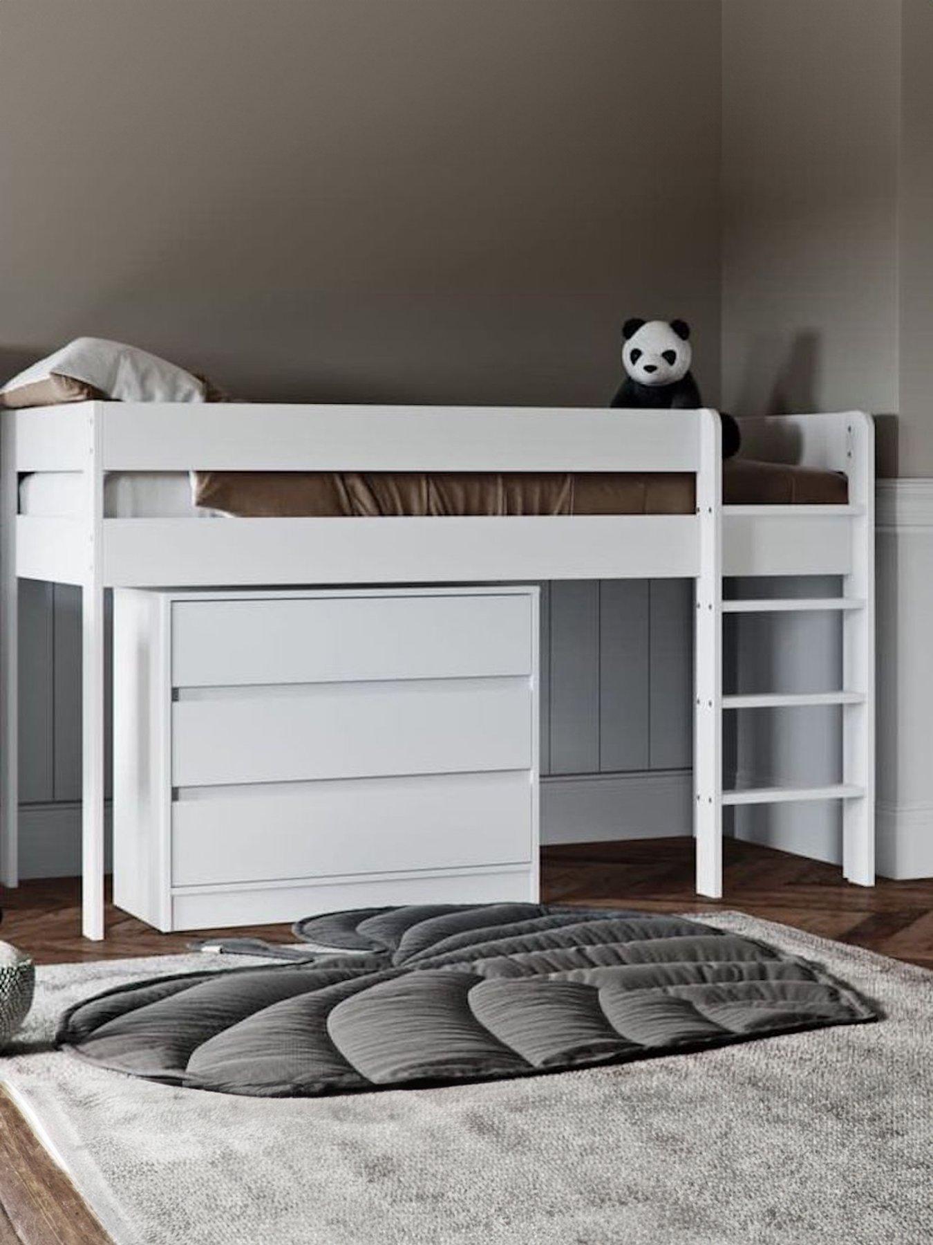 Product photograph of Little Acorns Childrens Mid Sleeper Bedframe - White from very.co.uk