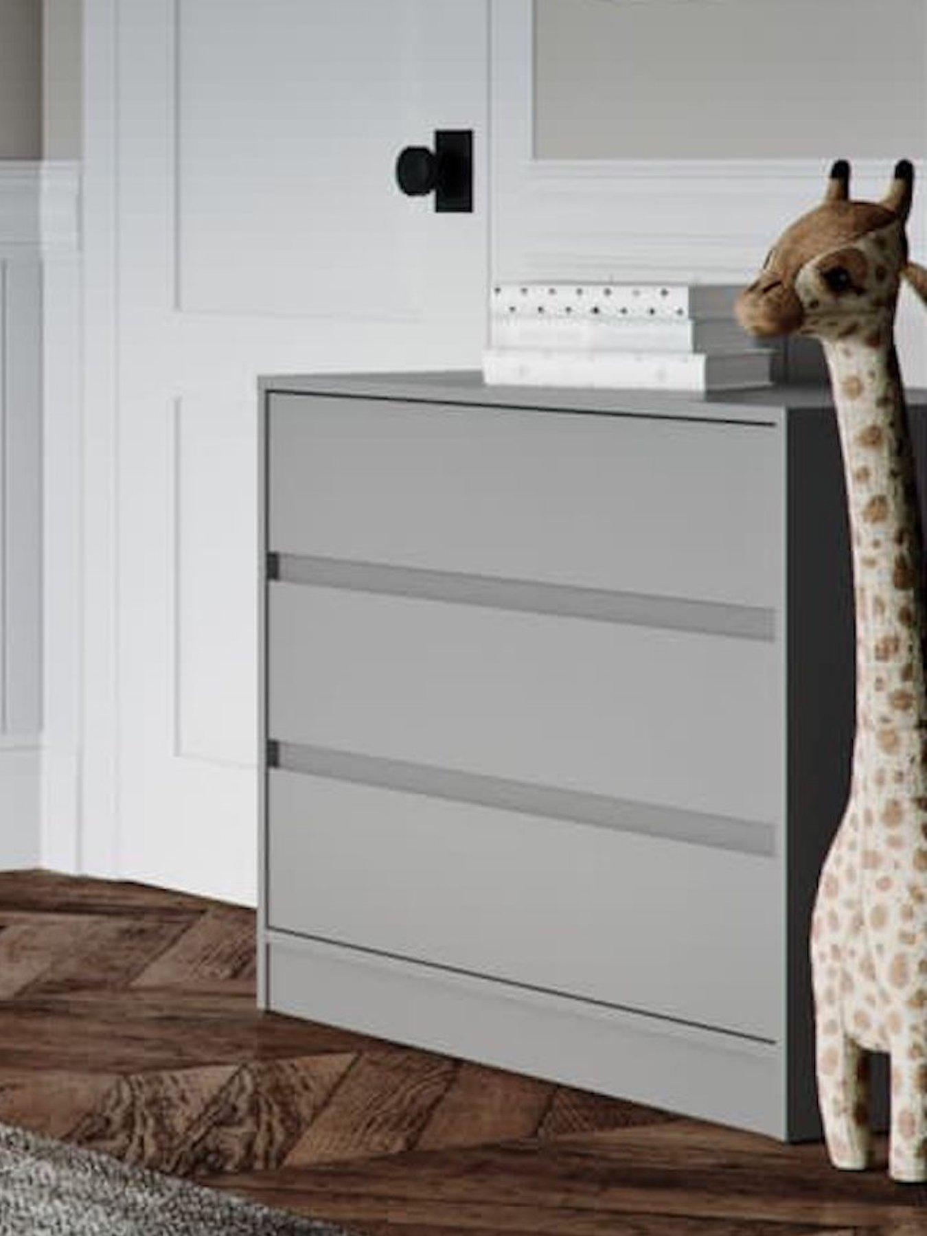 Little Acorns Kiko 3 Drawer Dresser - Grey