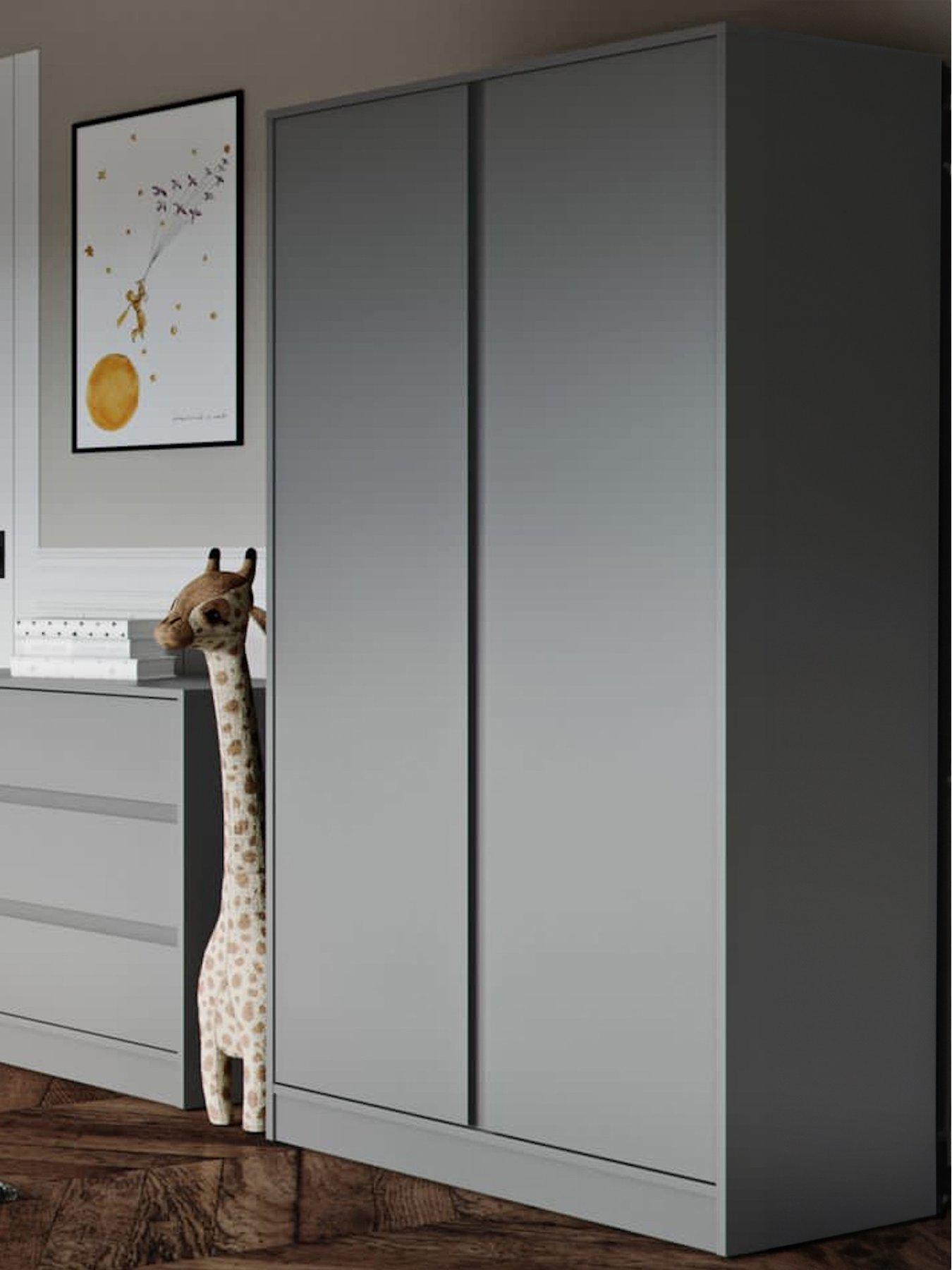 Little Acorns Childrens 2 Door Wardrobe - Grey
