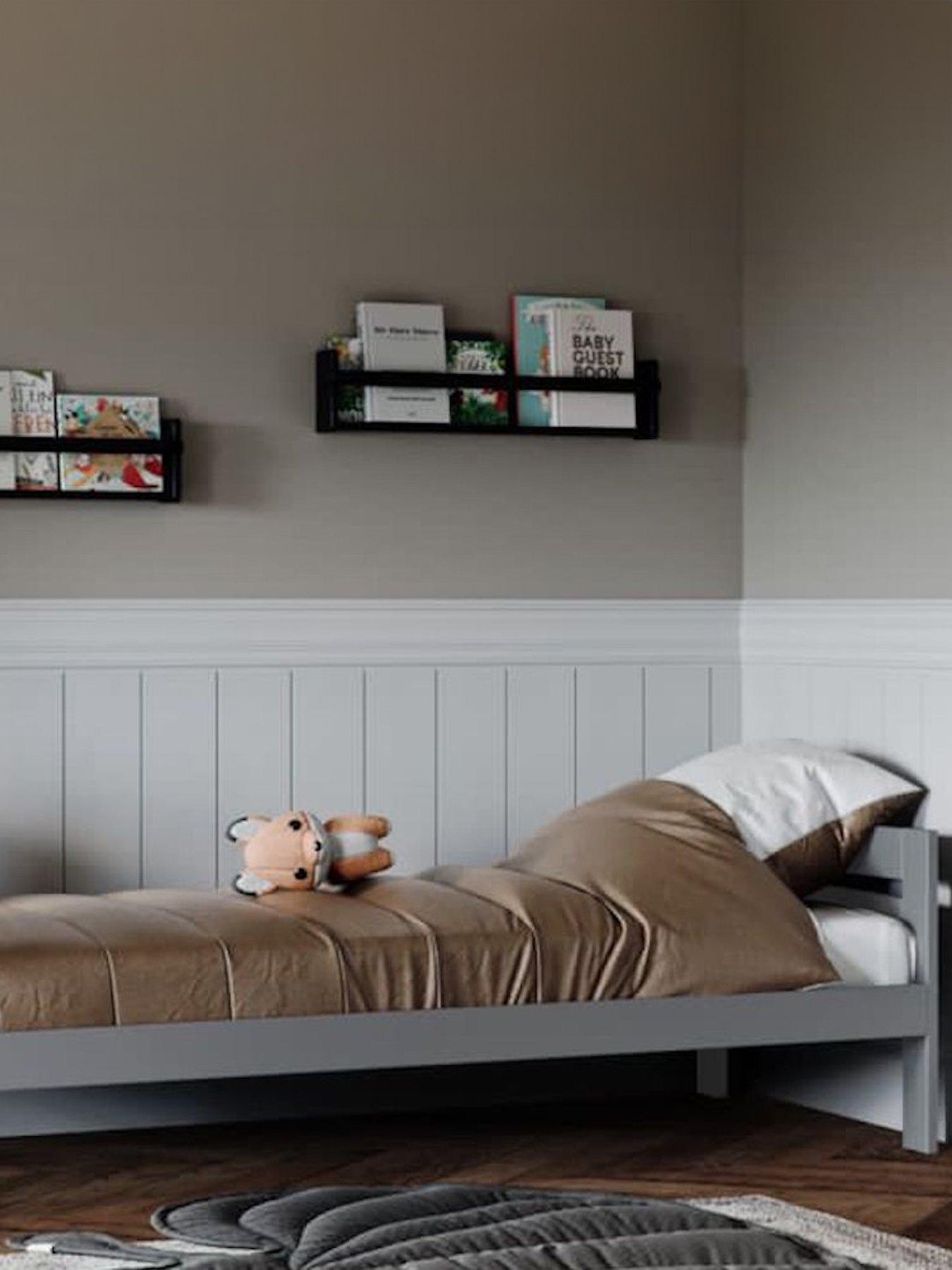 Product photograph of Little Acorns Childrens Single Bedframe - Grey from very.co.uk