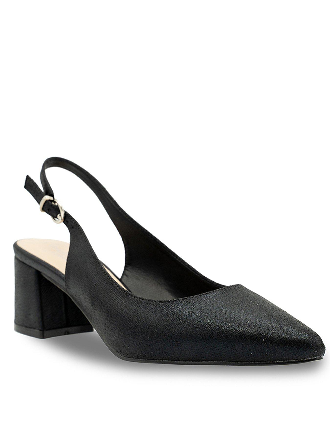Image 2 of 4 of Paradox London Flynn Wide Fit Shimmer Heeled Shoe - Black