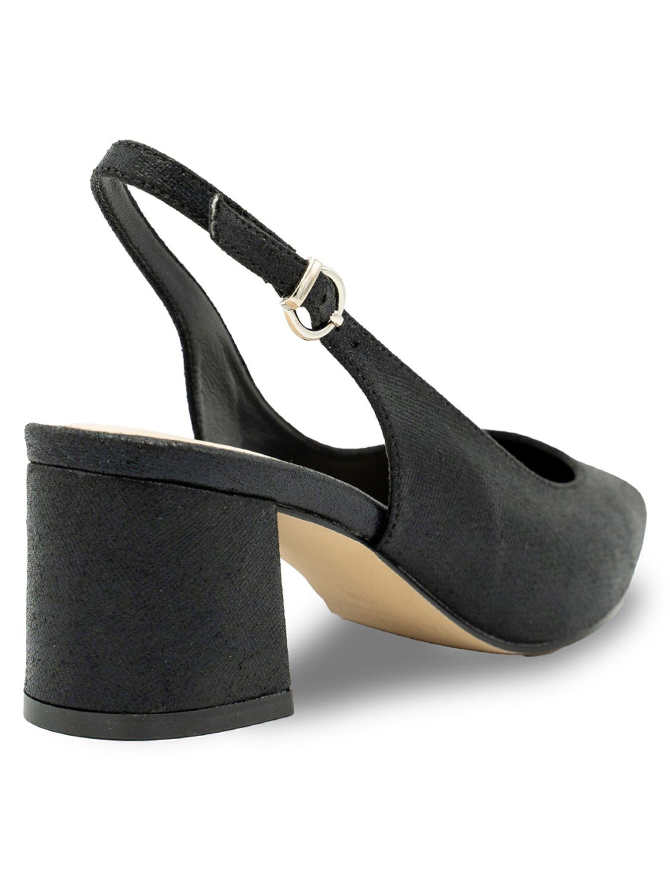Image 3 of 4 of Paradox London Flynn Wide Fit Shimmer Heeled Shoe - Black