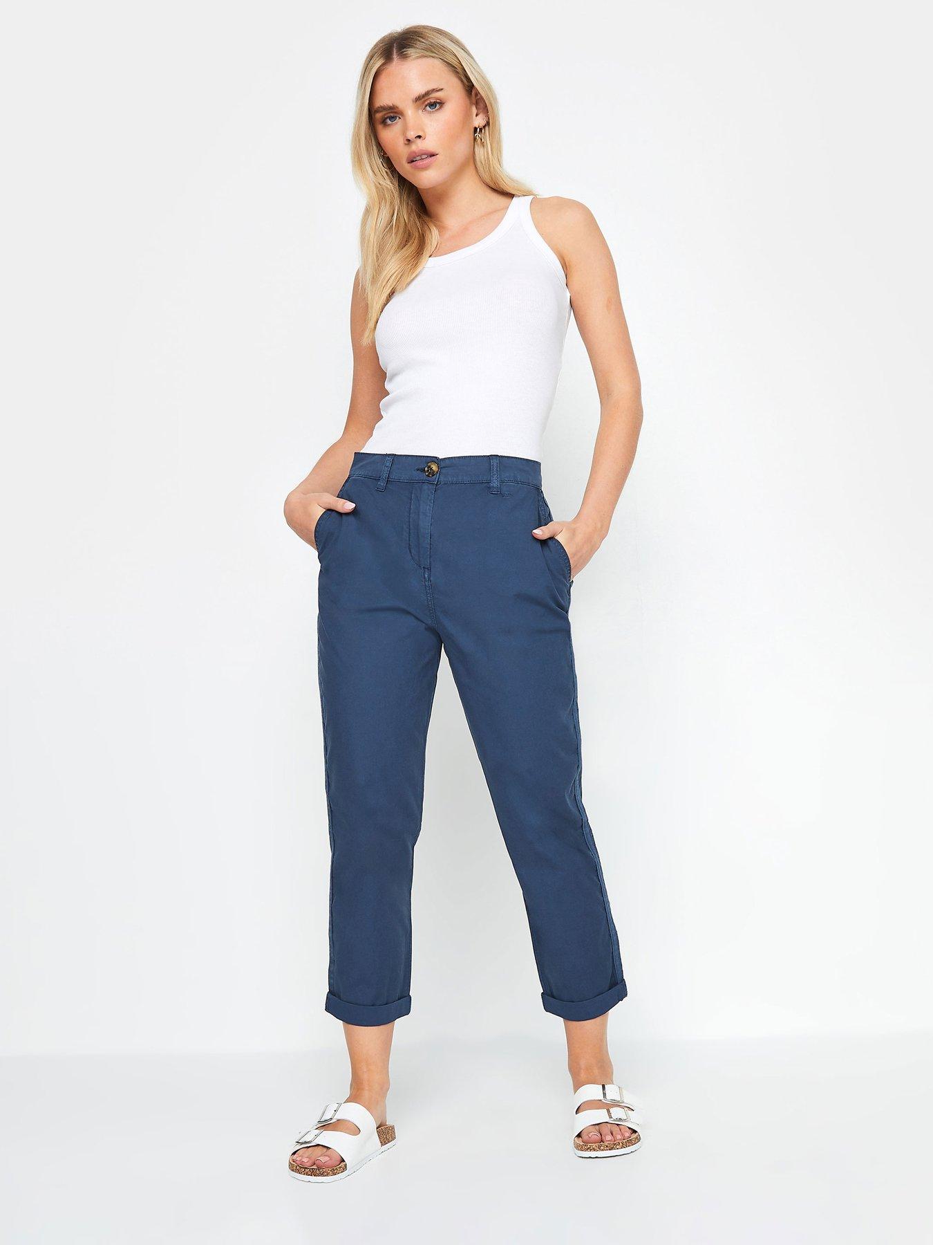 Image 3 of 4 of M&Co Petite Belt Loop Pocket Chino - &nbsp;Navy blue