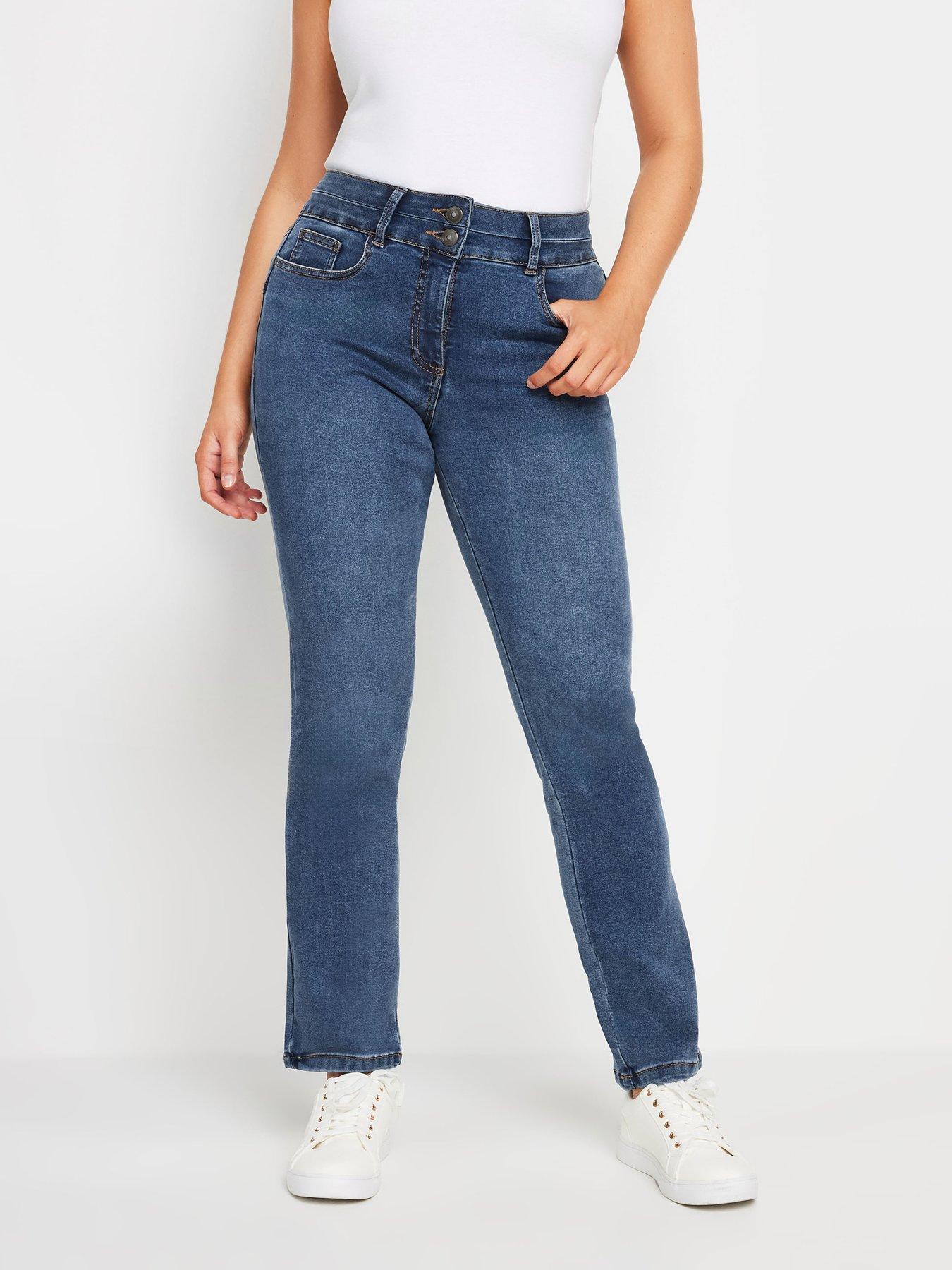 undefined Midi Wash Lift And Shape Straight Leg Jean 31" - Blue