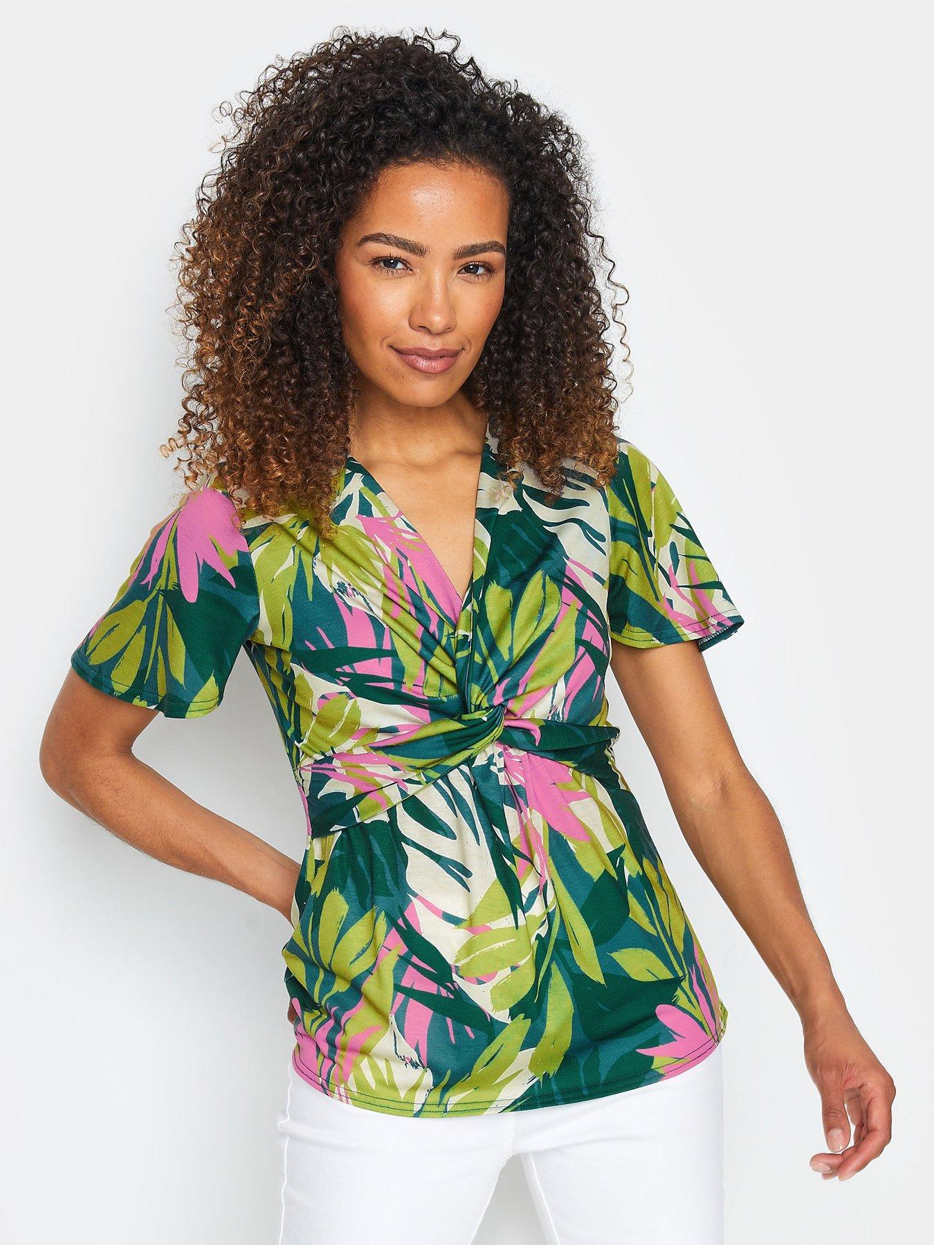 M&Co Tropical Print Twist Front Top | Very.co.uk