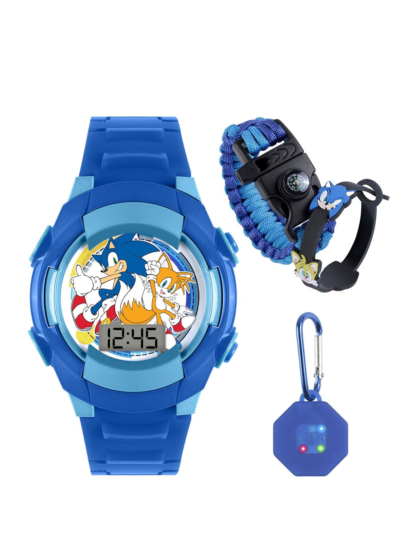 Product photograph of Sonic Sega Sonic The Hedgehog Blue Watch And Accessories Set from very.co.uk