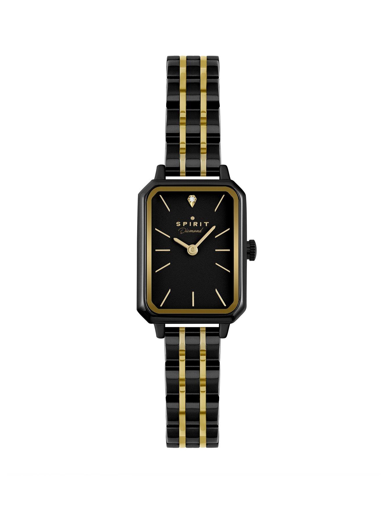 undefined Ladies Polished Black Rectangle Bracelet Watch