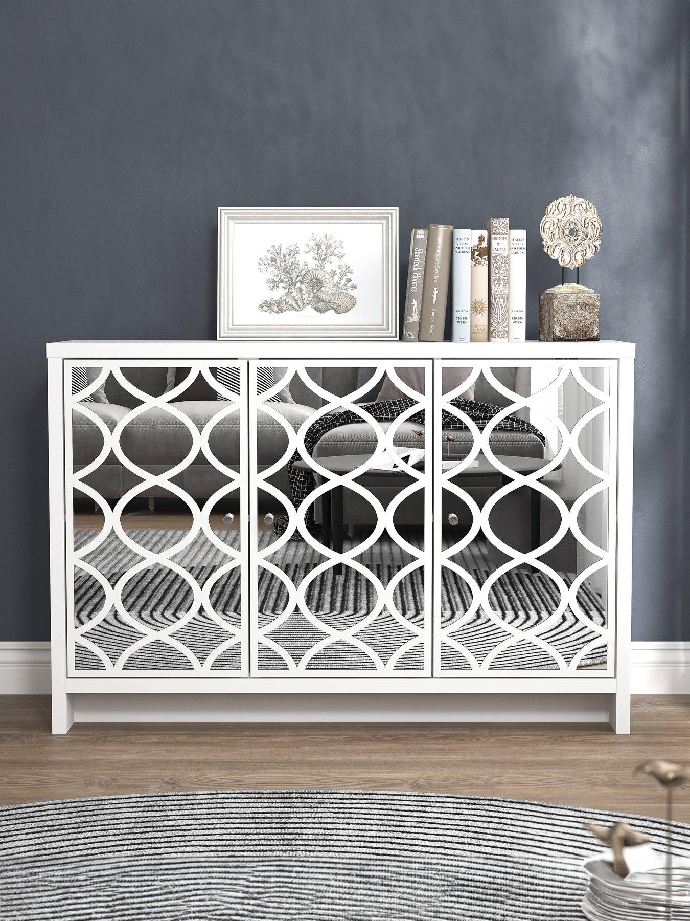 Product photograph of Gfw Arianna 2 Door 3 Drawer Sideboard - White from very.co.uk