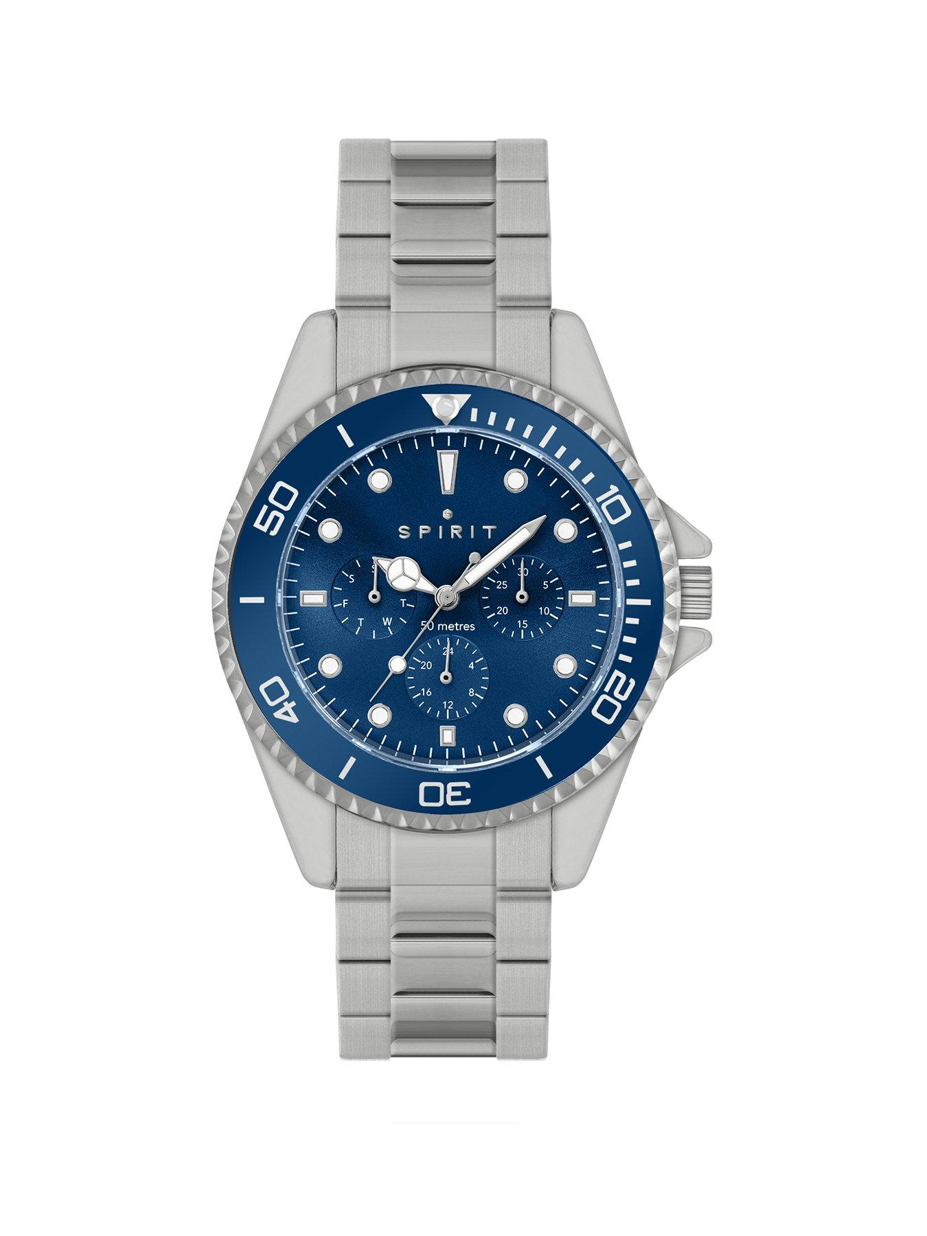 Product photograph of Spirit Gents Pale Polished Silver Stainless Steel Bracelet Watch from very.co.uk