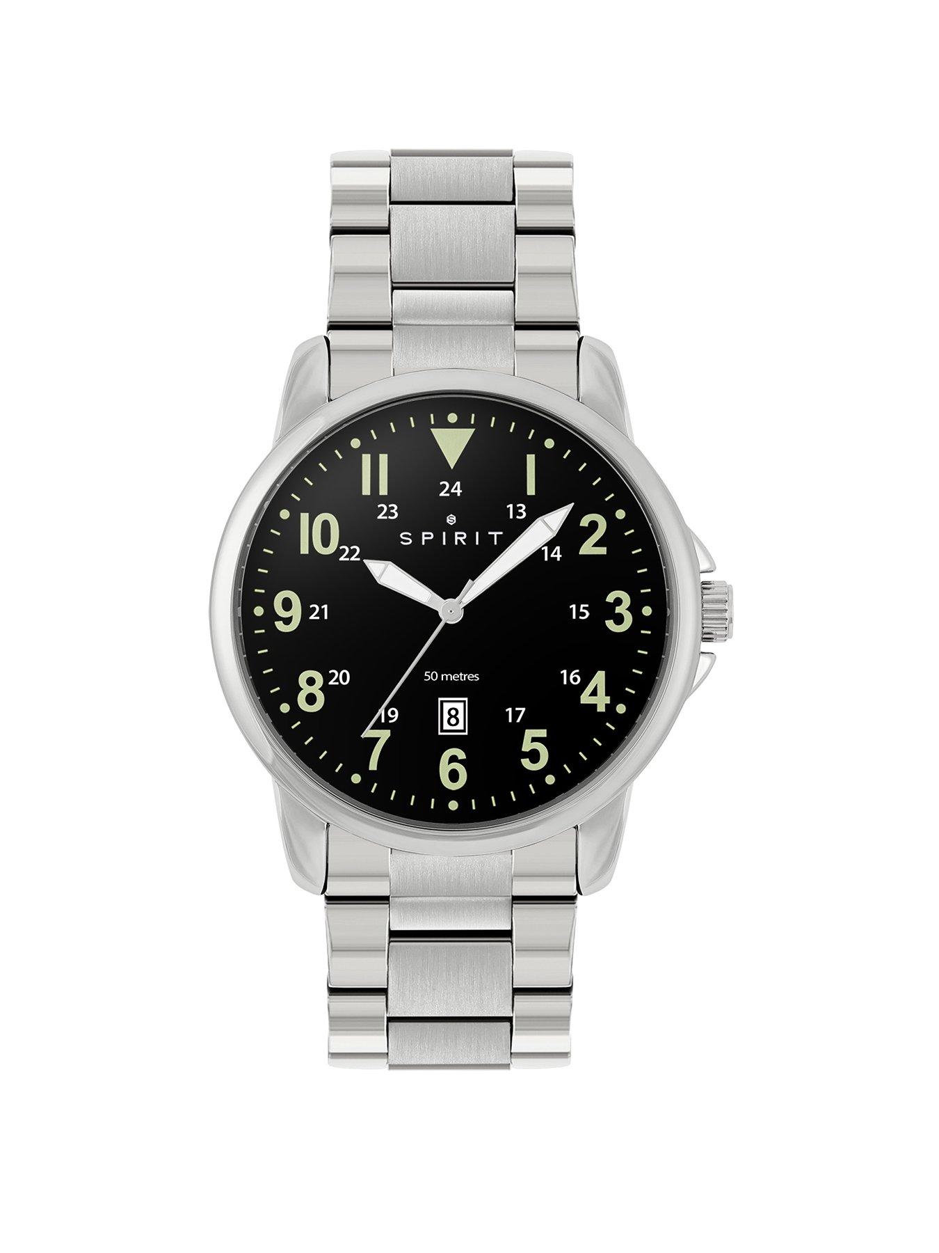 Product photograph of Spirit Gents Silver Sporty Bracelet Watch from very.co.uk
