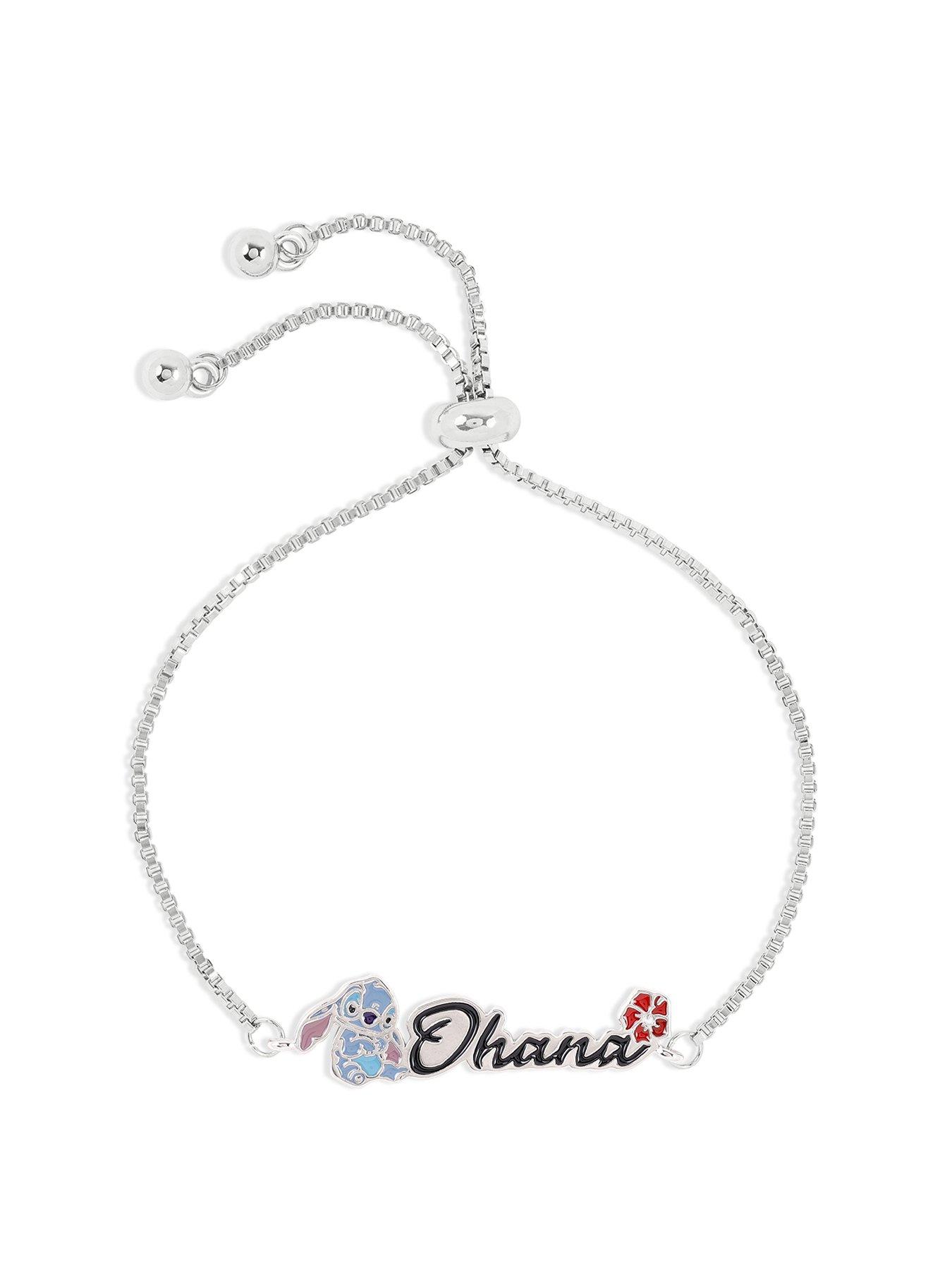 Product photograph of Disney Lilo And Stitch Silver Plated Brass Adjustable Friendship Bracelet from very.co.uk