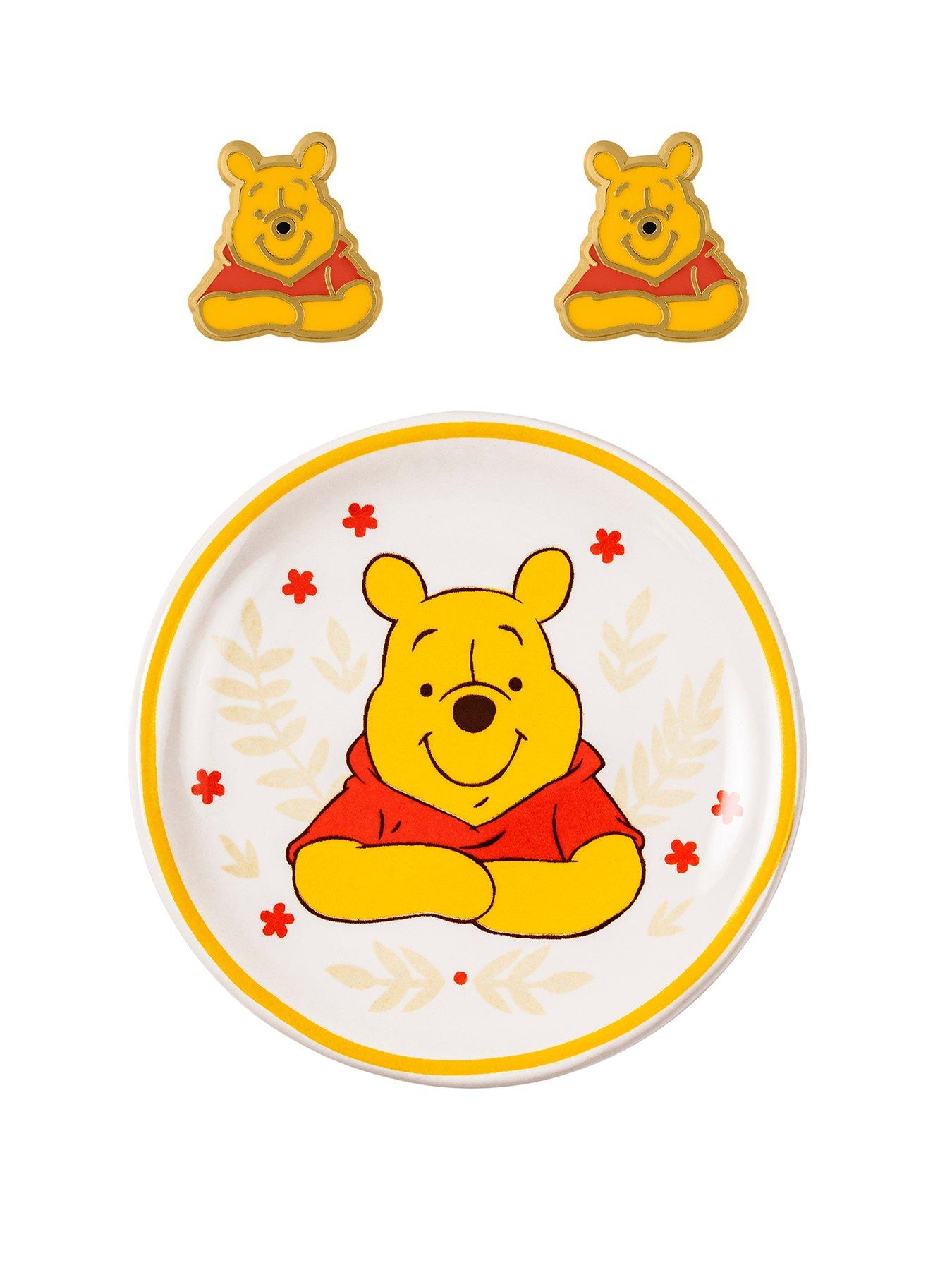 Product photograph of Disney Winnie The Pooh Earrings And Trinket Tray Set from very.co.uk