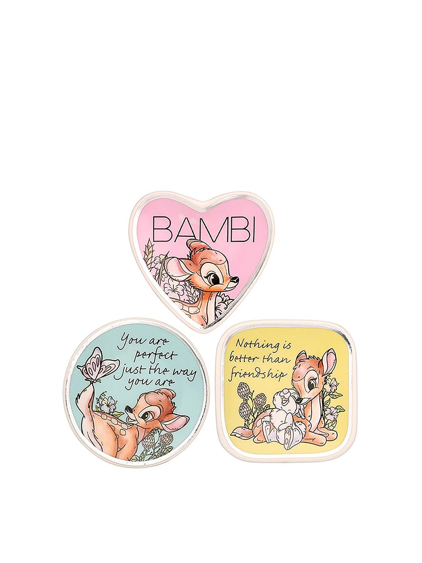 Image 1 of 7 of Disney Bambi Yellow, pink &amp; blue Ceramic Gift 3 piece Boxed Trinket Tray Set