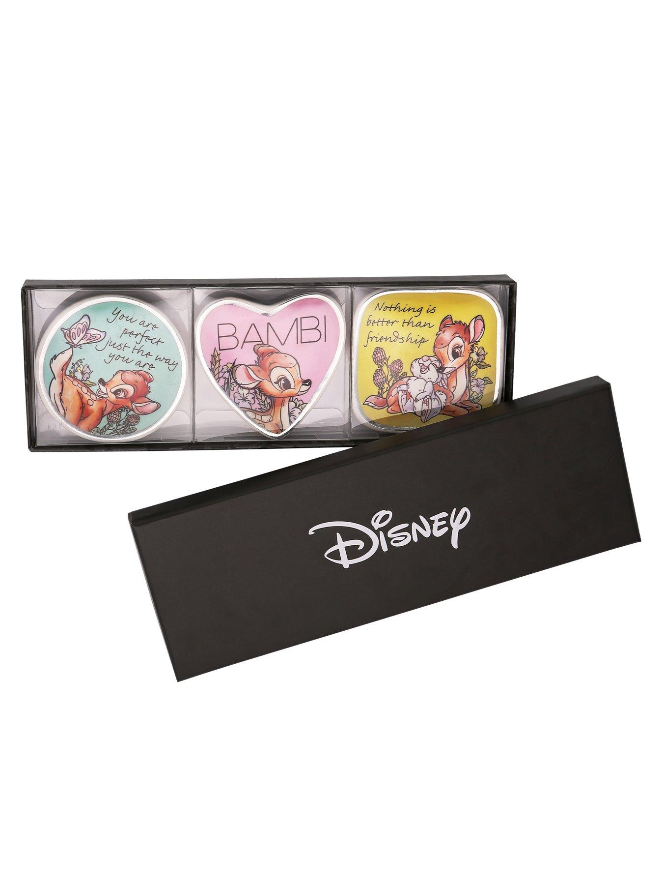 Image 7 of 7 of Disney Bambi Yellow, pink &amp; blue Ceramic Gift 3 piece Boxed Trinket Tray Set