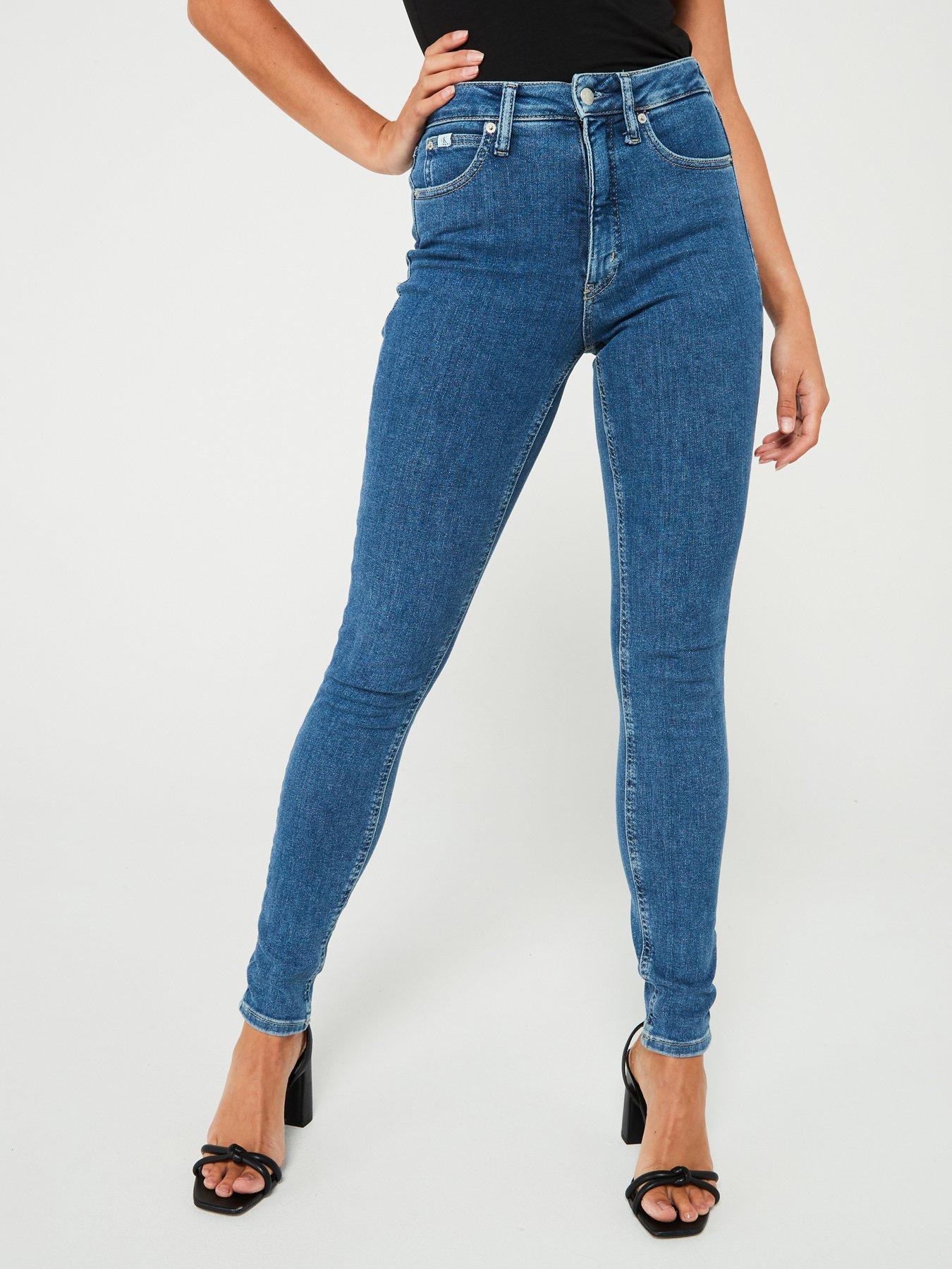 undefined High Rise Skinny Jeans - Blue