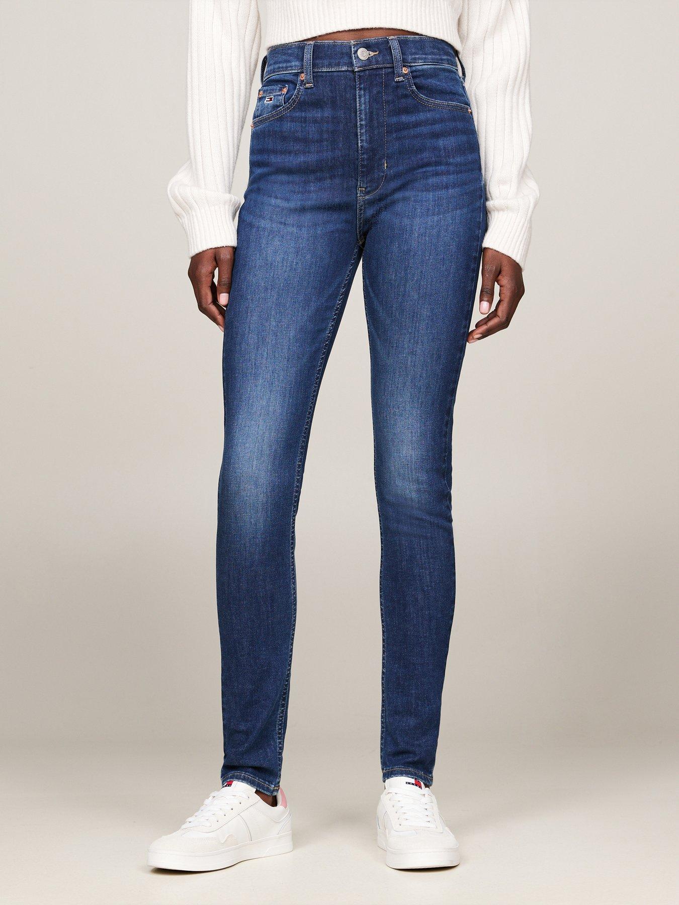 Tommy Jeans High Rise Skinny Jean, Blue, Size 32, Inside Leg 32, Women