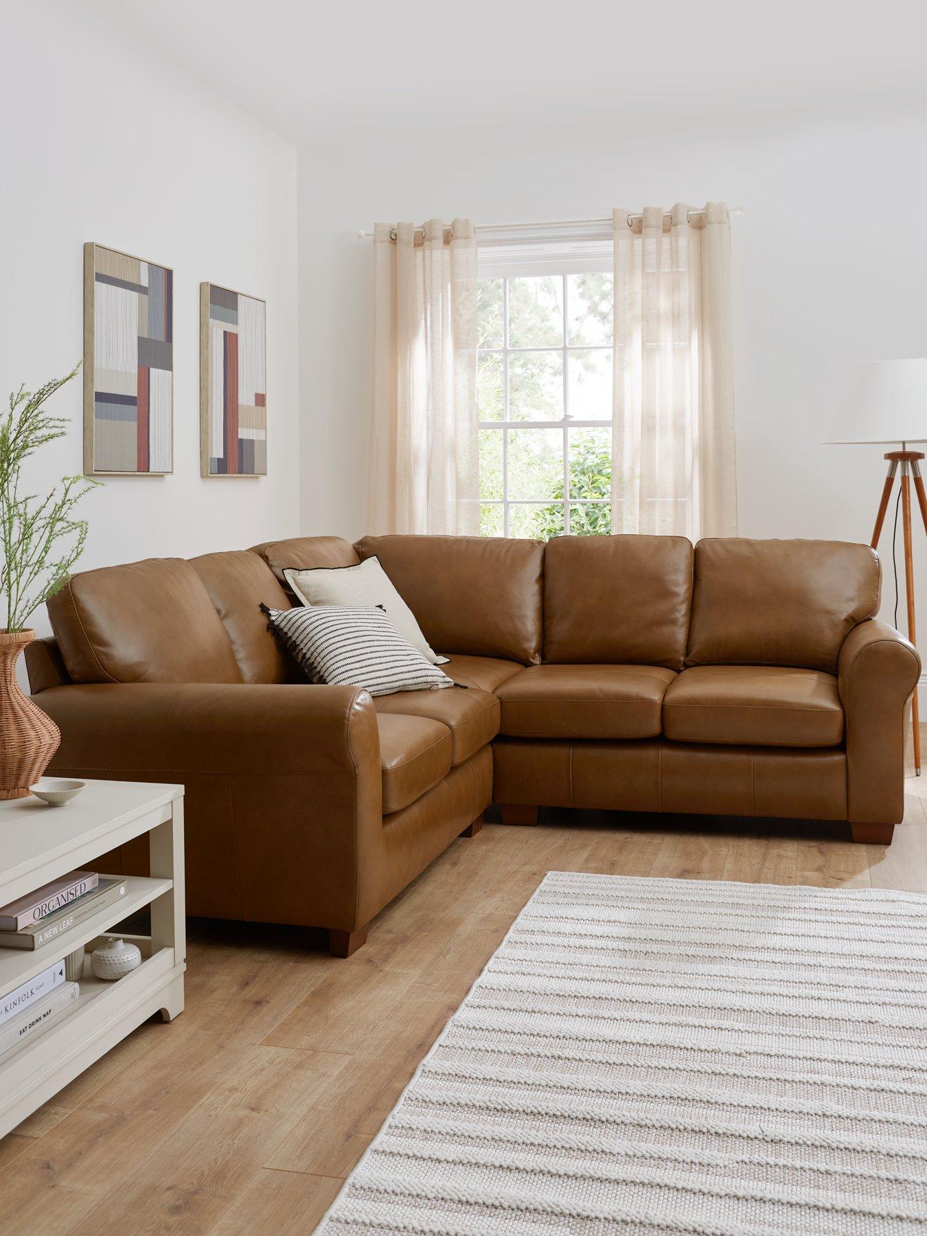 undefined Bailey Leather Corner Group Sofa - Tan - FSC Certified