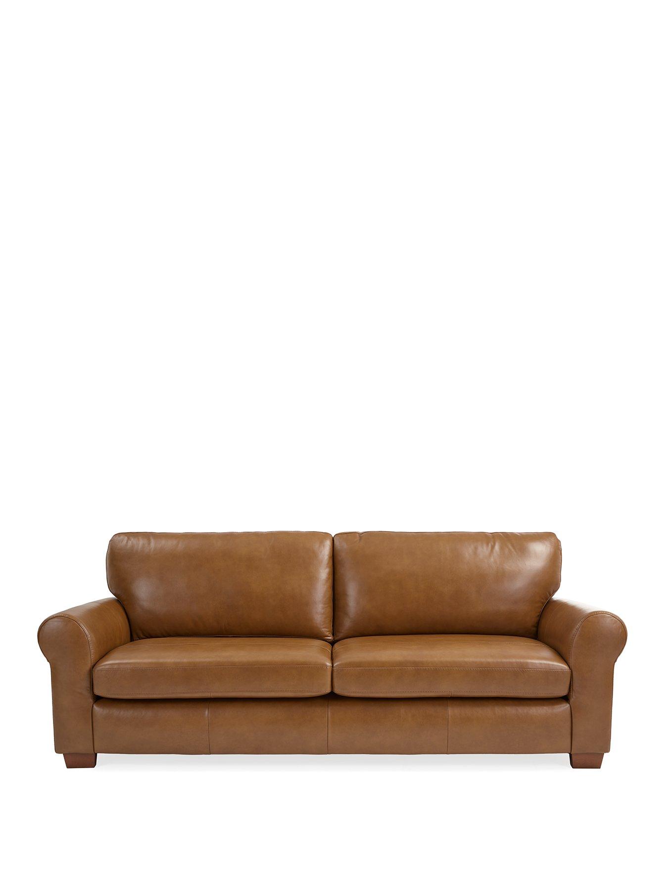 Image 2 of 7 of Very Home Bailey 4 Seater Leather Sofa - Tan&nbsp;- FSC Certified