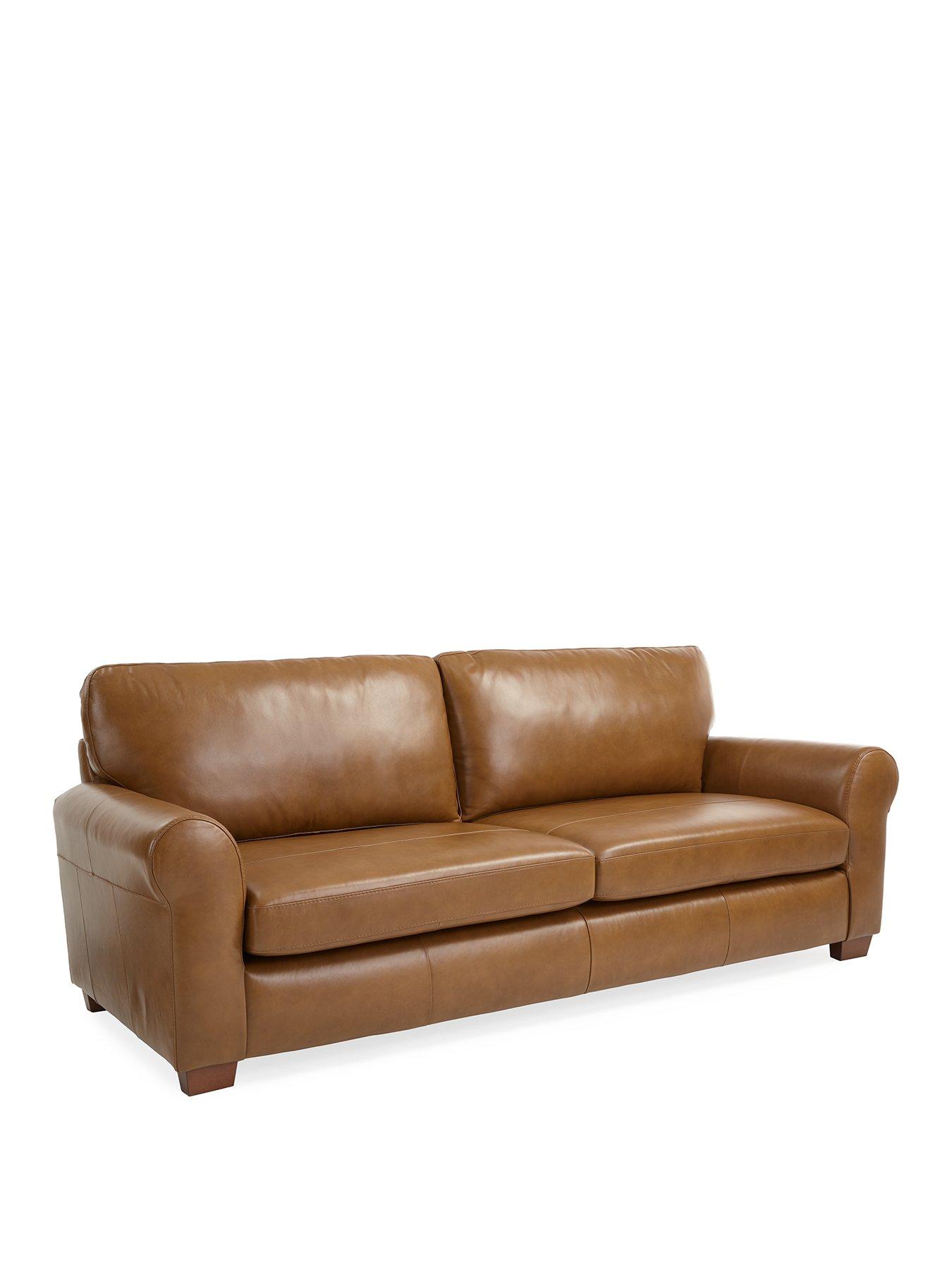 Image 3 of 7 of Very Home Bailey 4 Seater Leather Sofa - Tan&nbsp;- FSC Certified