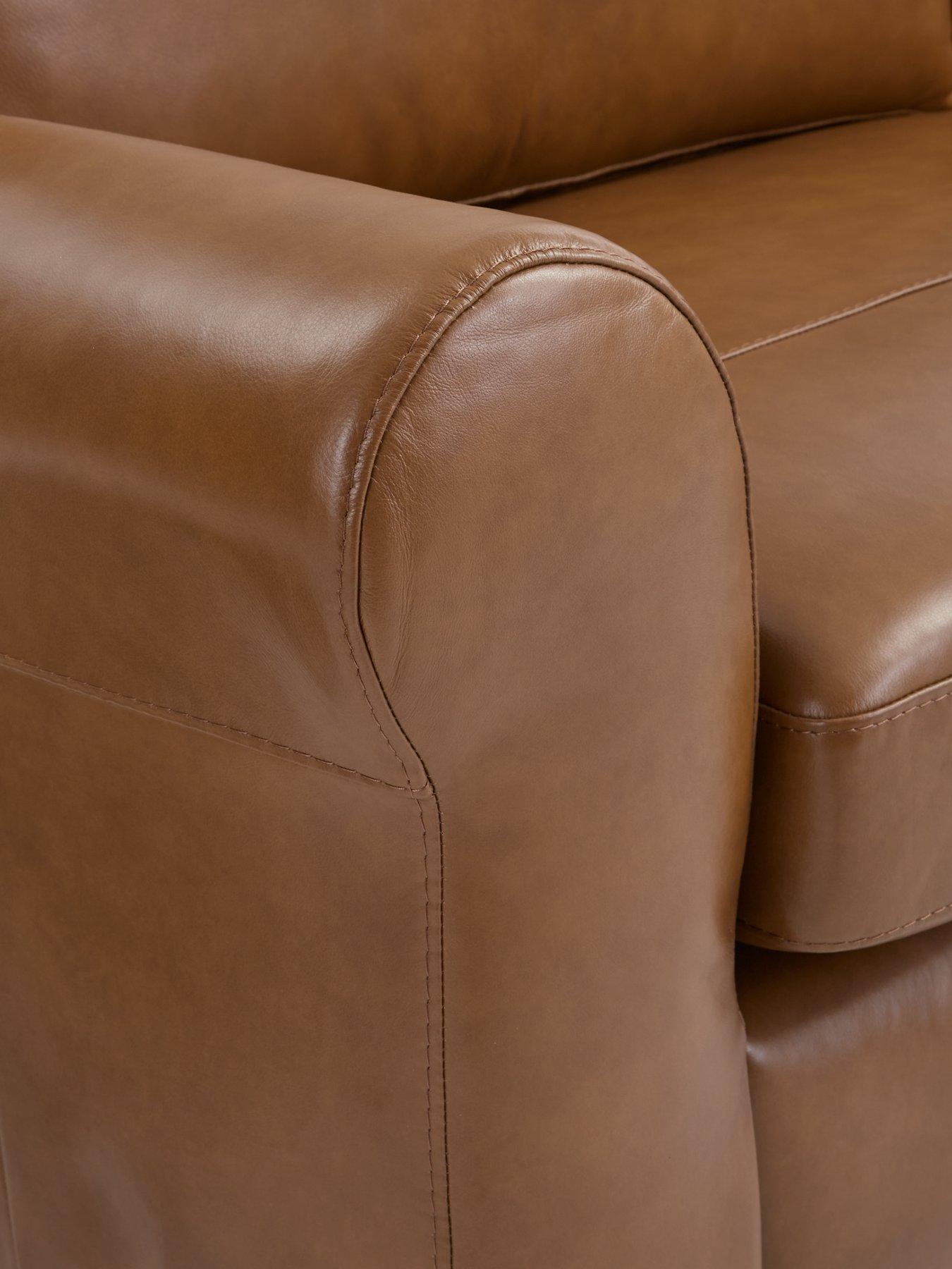 Image 4 of 7 of Very Home Bailey 4 Seater Leather Sofa - Tan&nbsp;- FSC Certified