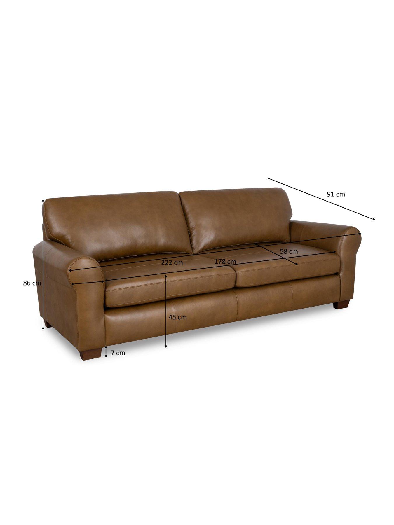 Image 6 of 7 of Very Home Bailey 4 Seater Leather Sofa - Tan&nbsp;- FSC Certified