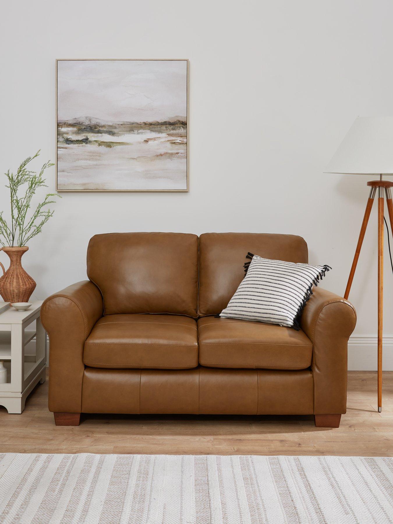 undefined Bailey 2 Seater Leather Sofa - Tan - FSC Certified