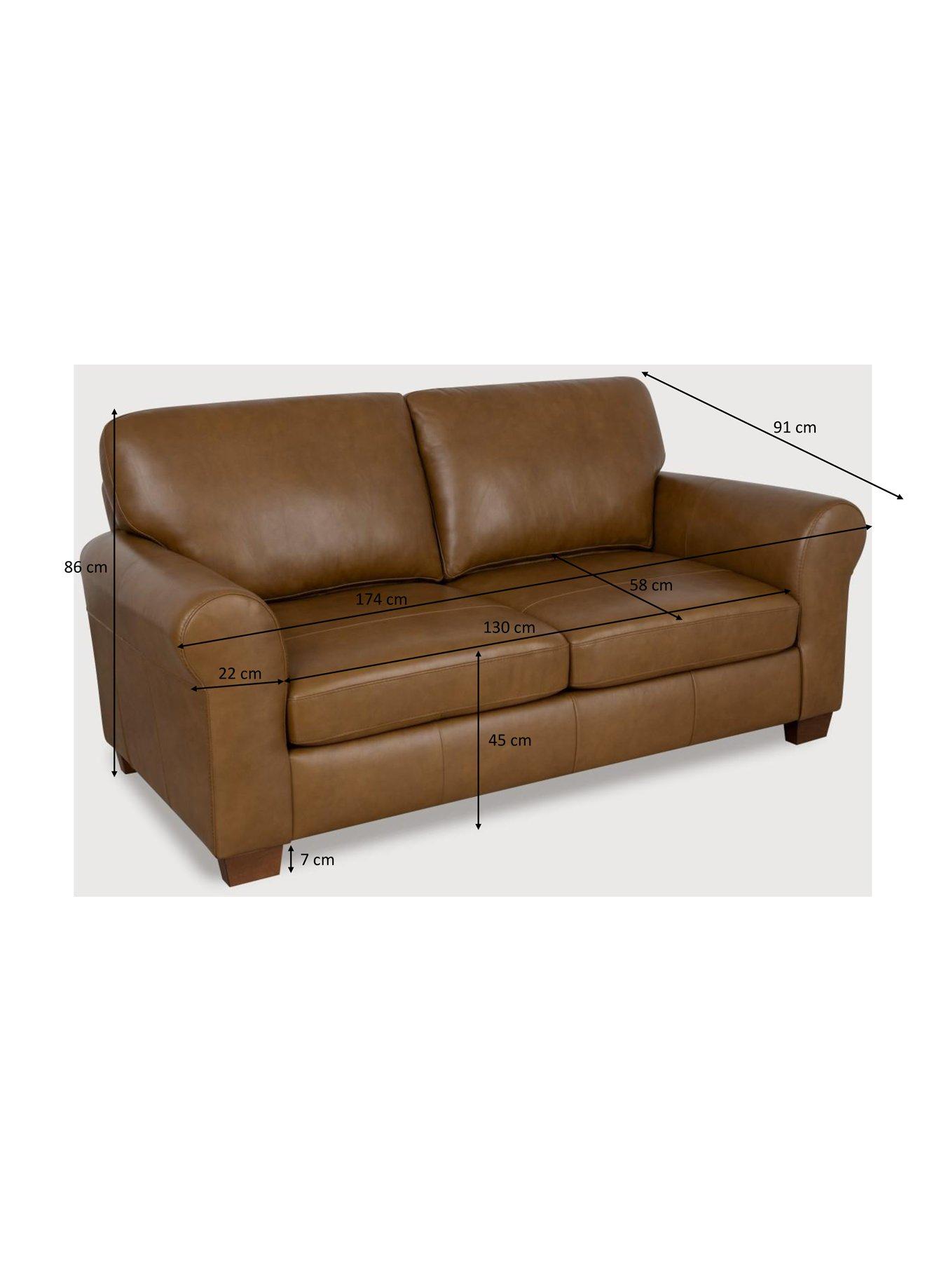 Image 6 of 7 of Very Home Bailey 2 Seater Leather Sofa Bed - Tan&nbsp;- FSC&reg; Certified