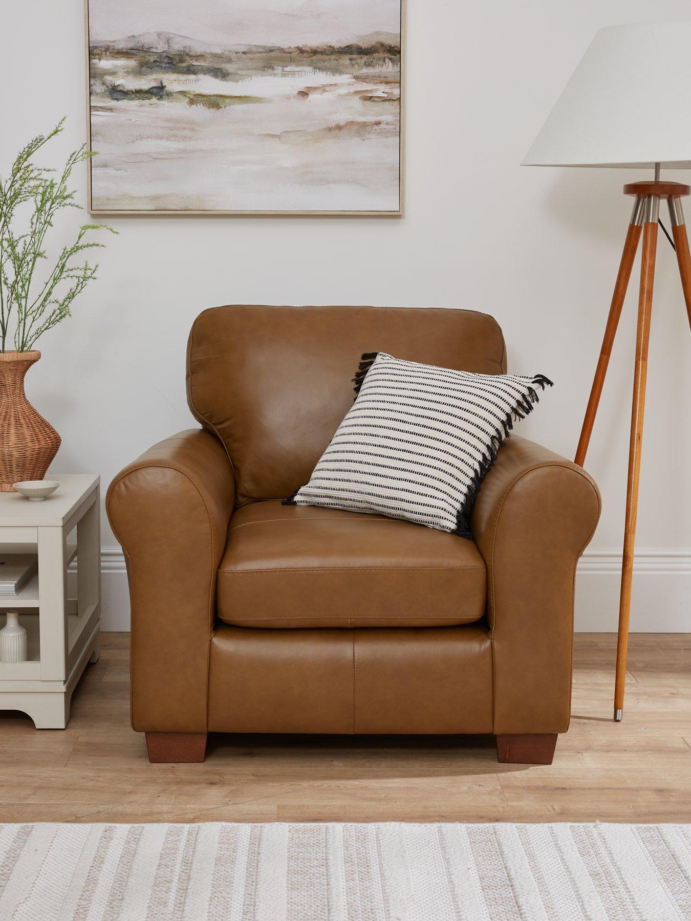 undefined Bailey Leather Armchair - Tan - FSC Certified