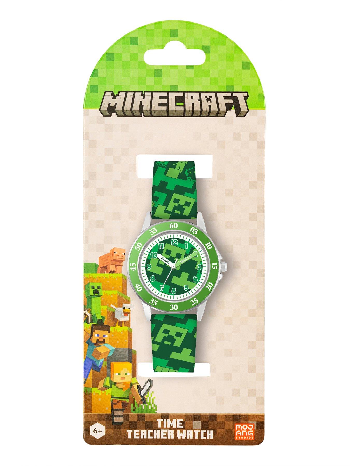 Image 2 of 3 of Minecraft Creeper Green Printed Strap Quartz Watch