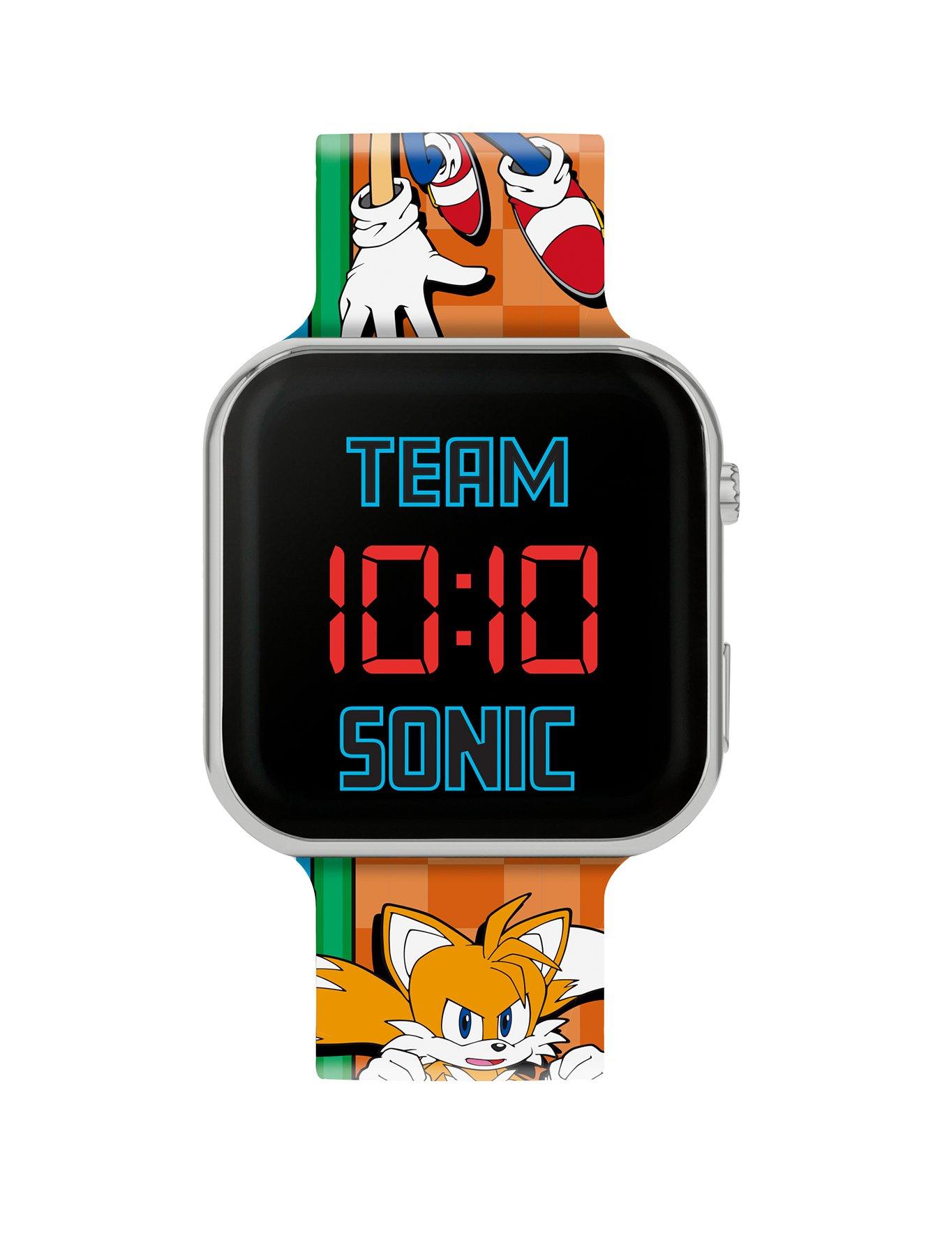 Product photograph of Sonic The Hedgehog Led Strap Watch from very.co.uk