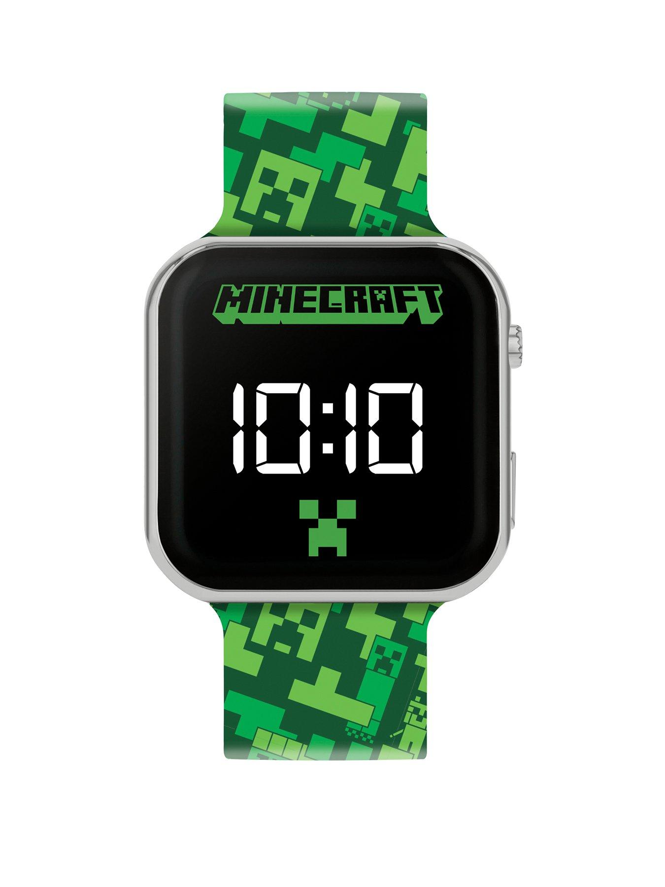 Product photograph of Minecraft Printed Led Watch from very.co.uk