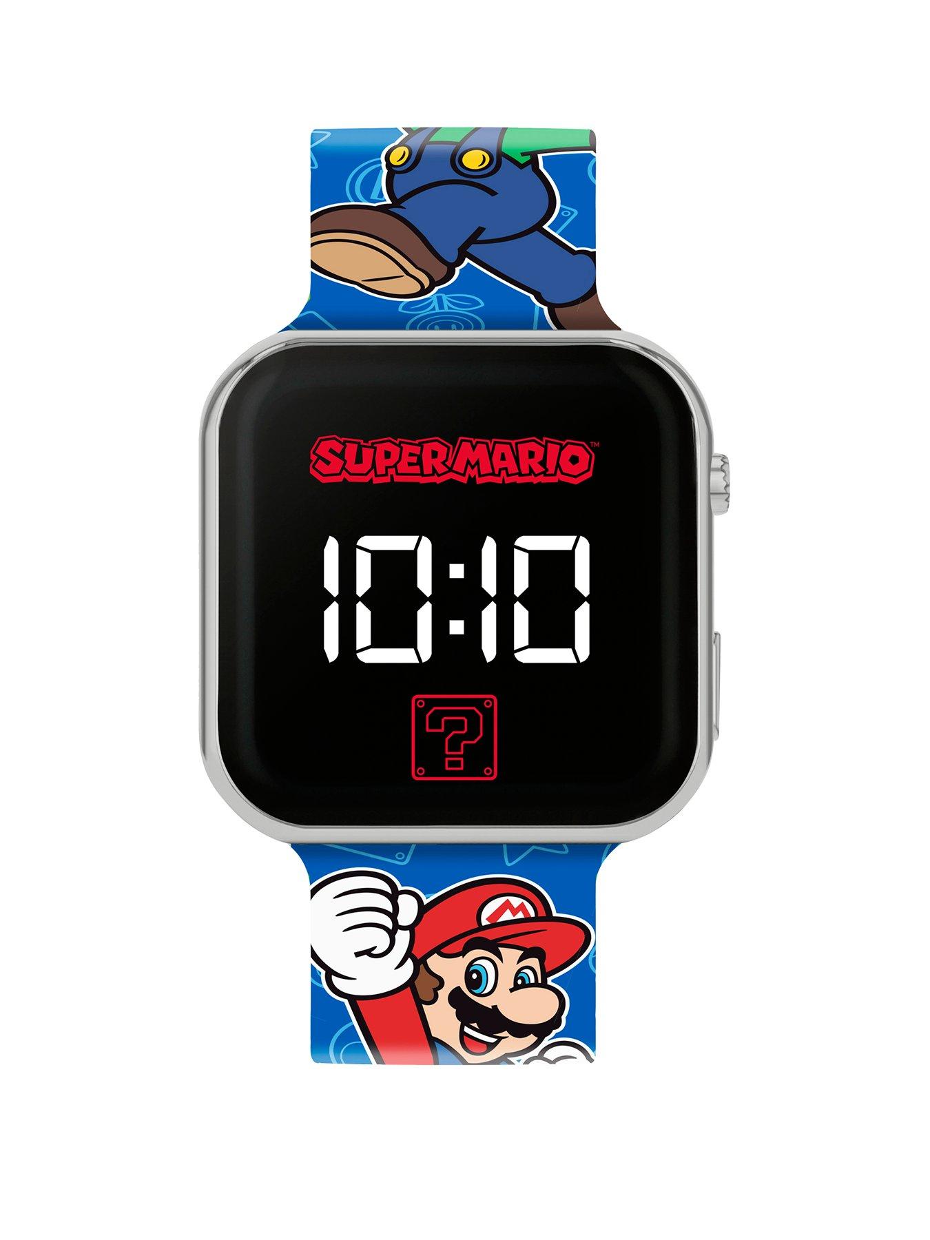 Product photograph of Super Mario Bros Printed Led Watch from very.co.uk