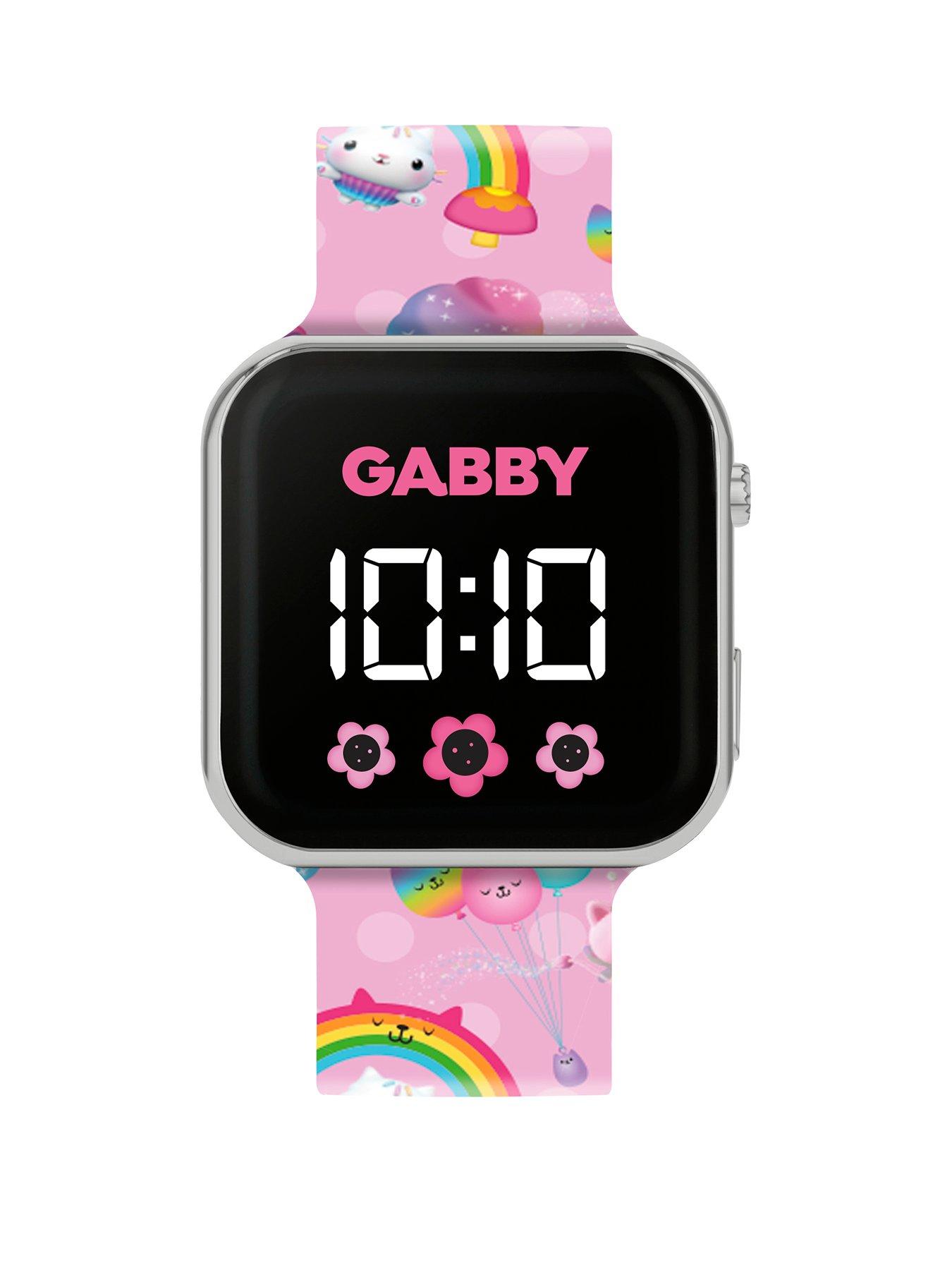 Product photograph of Disney Gabby S Playhouse Printed Led Watch from very.co.uk