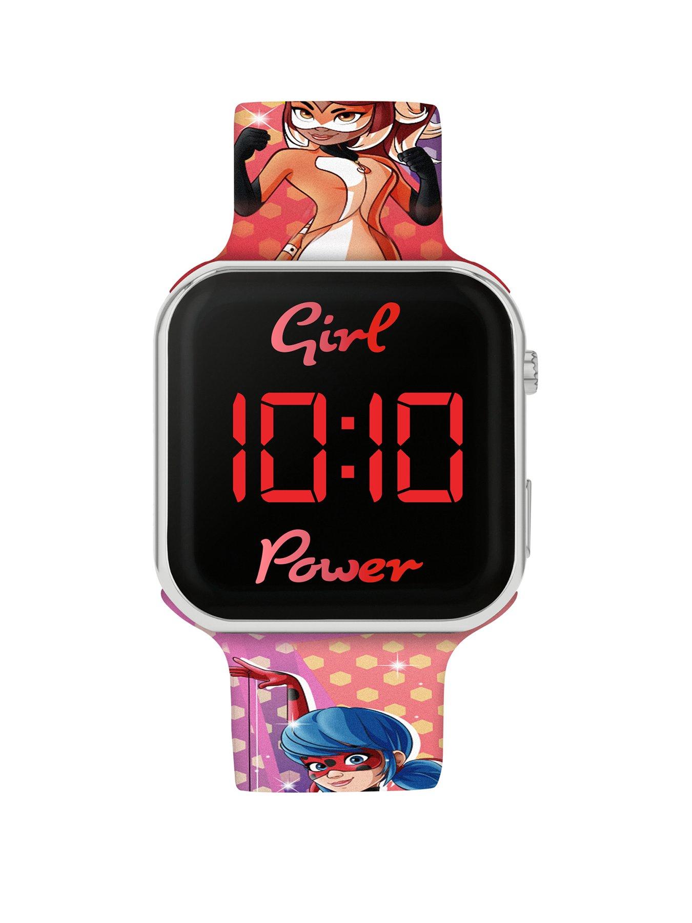 Product photograph of Disney Miraculous Ladybug Led Strap Watch from very.co.uk