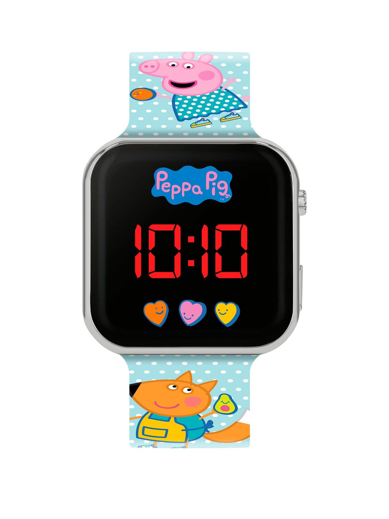 Product photograph of Hasbro Peppa Pig Led Strap Watch from very.co.uk