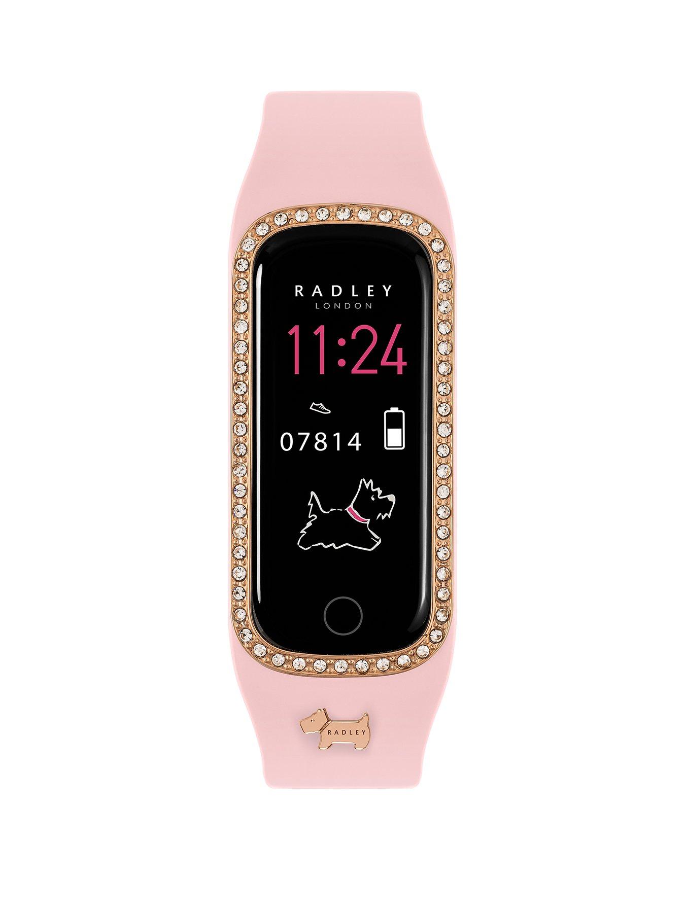 Product photograph of Radley Ladies Series 8 Cobweb Silicone Strap Stone Set Smart Watch from very.co.uk