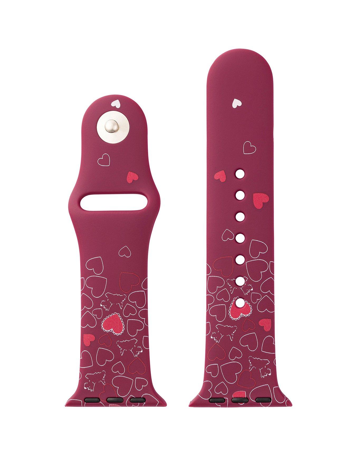 Product photograph of Radley Cassis Silicone Printed Apple Watch Strap from very.co.uk