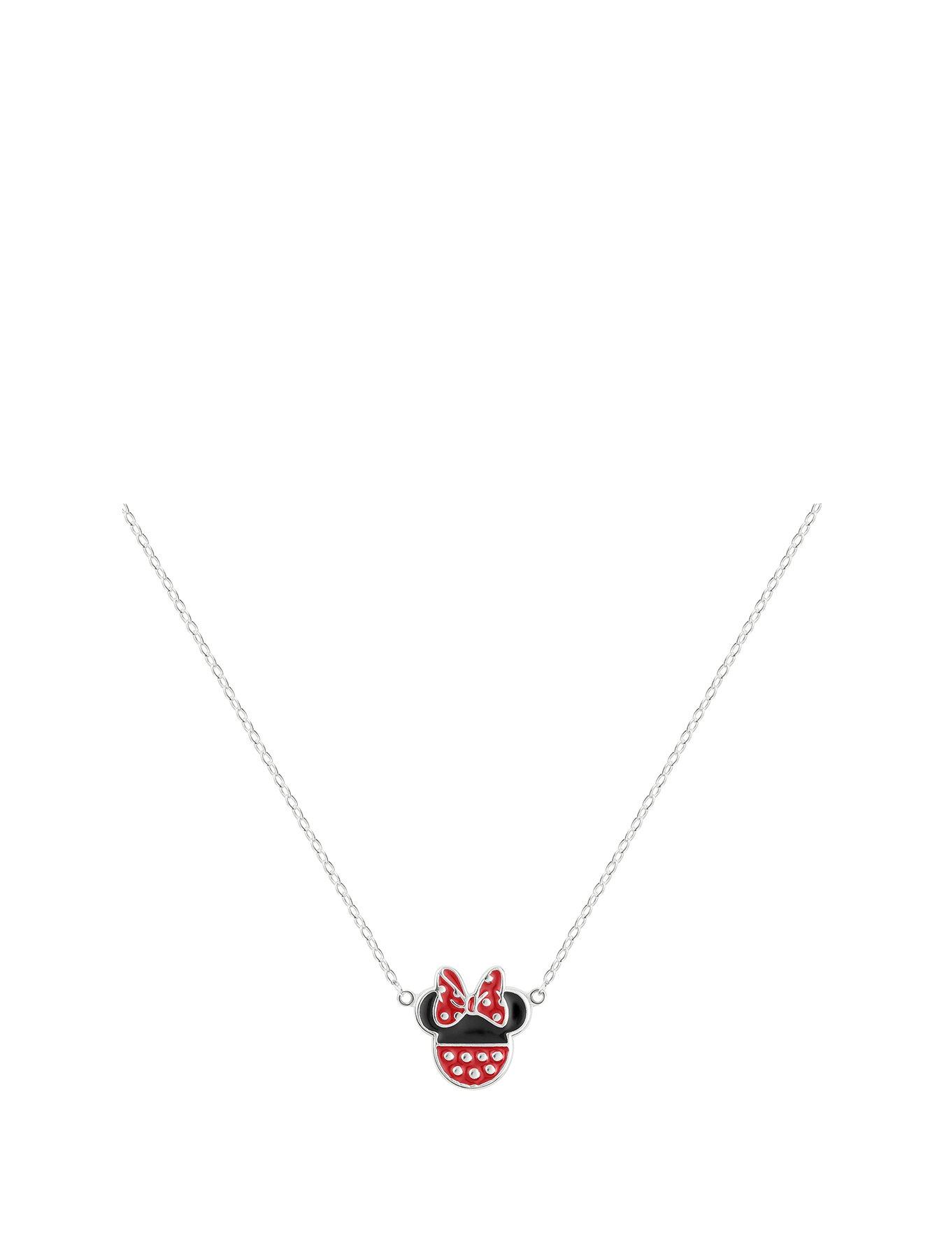 undefined Sterling Silver Minnie Mouse Bow Pendant Necklace