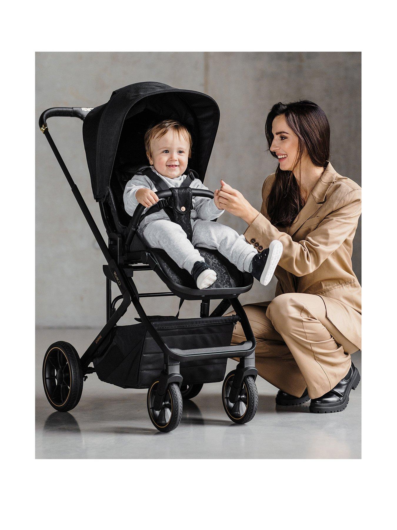 Venicci Empire 3in1 Plus Base Travel System Pushchair Bundle - Ultra Black