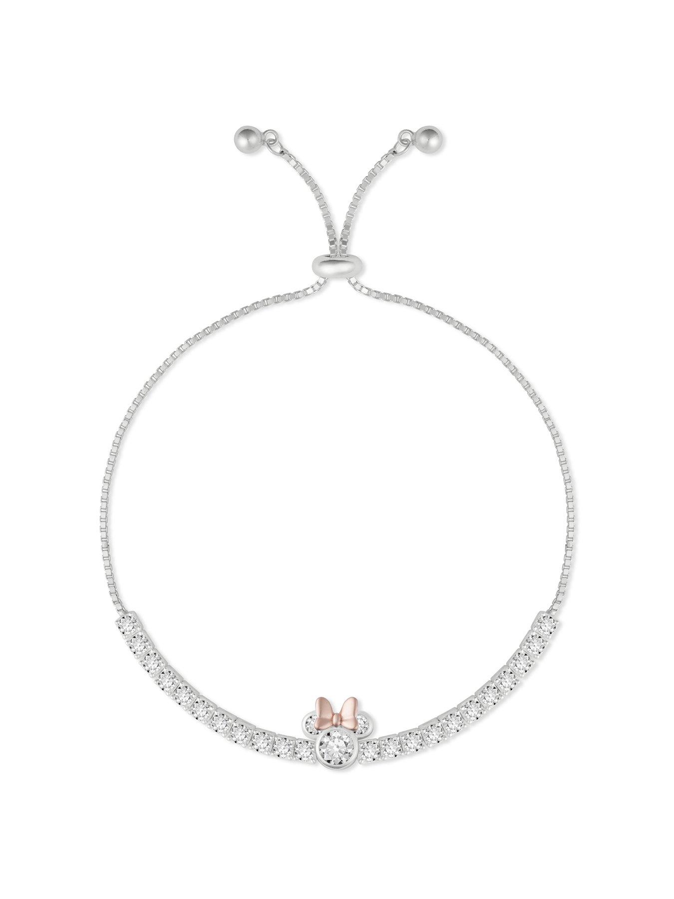 undefined Minnie Mouse Sterling Silver Two Tone Lariat Bracelet