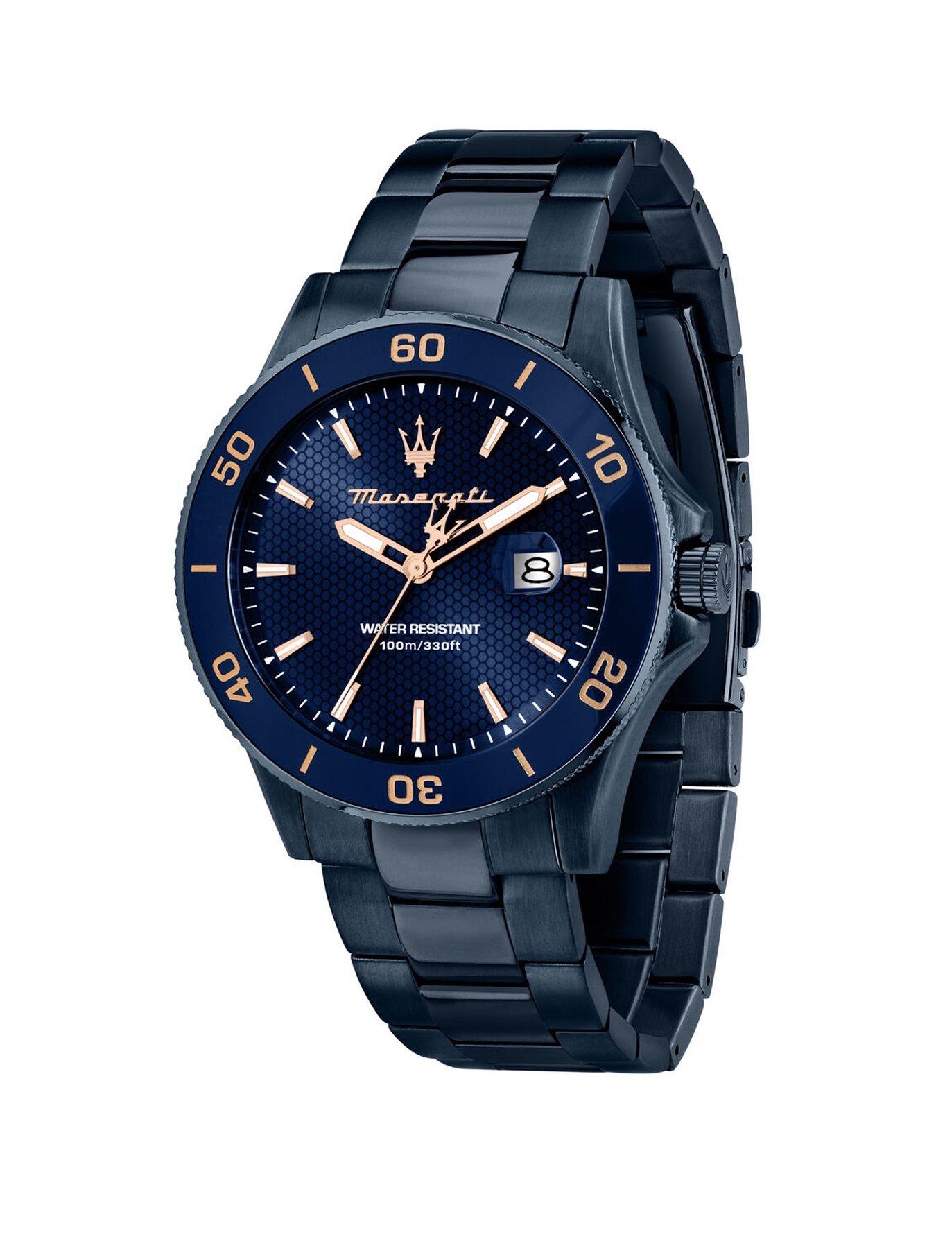 Product photograph of Maserati Gents Competizione Blue Edition Watch from very.co.uk