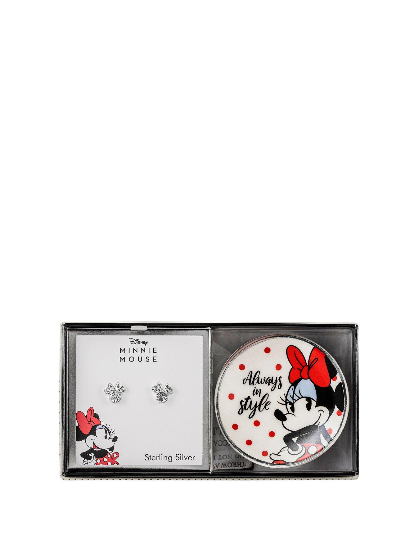 Product photograph of Disney Minnie Earrings And Trinket Tray Set from very.co.uk