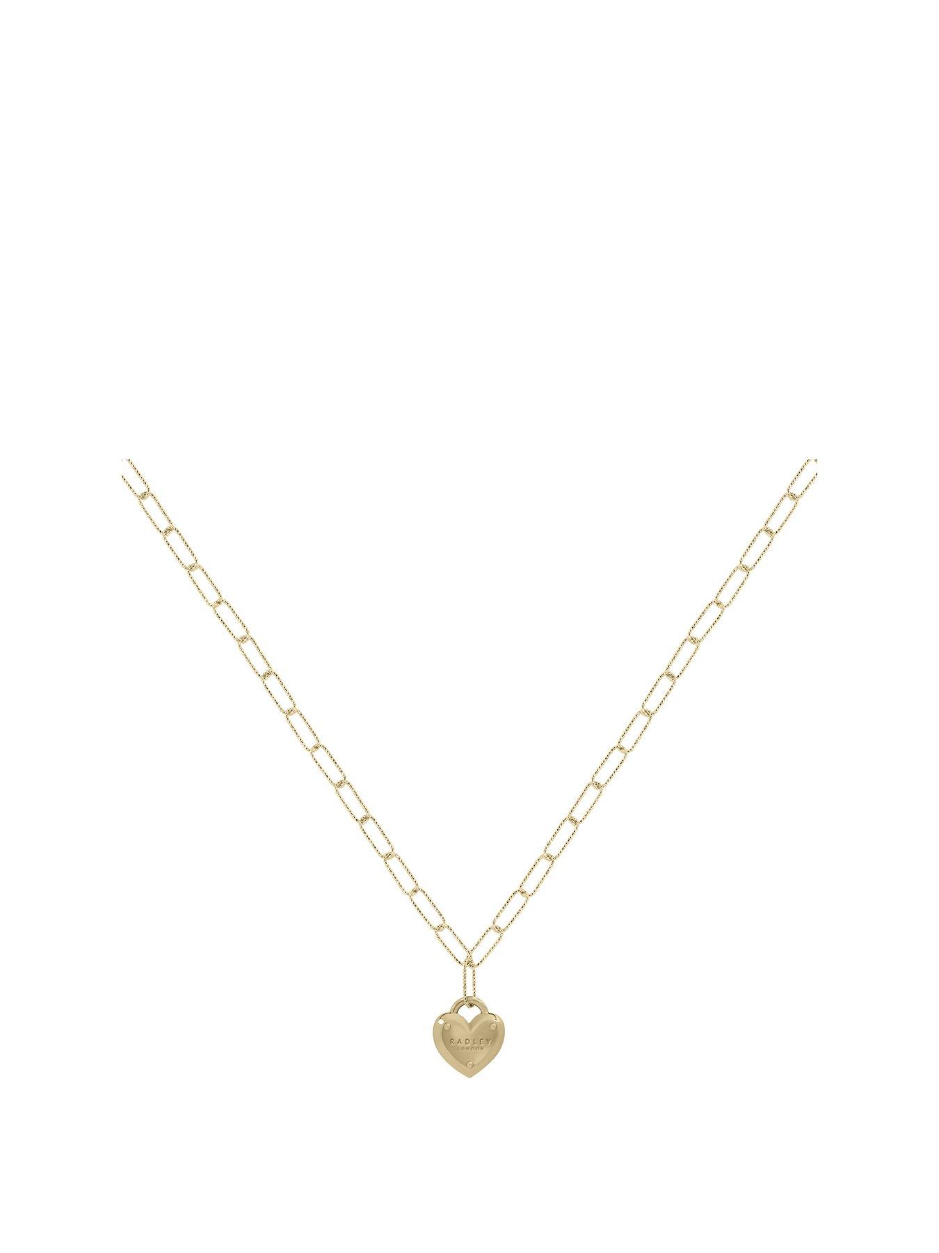 Image 1 of 6 of Radley 18ct Gold Plated Heart Padlock Necklace