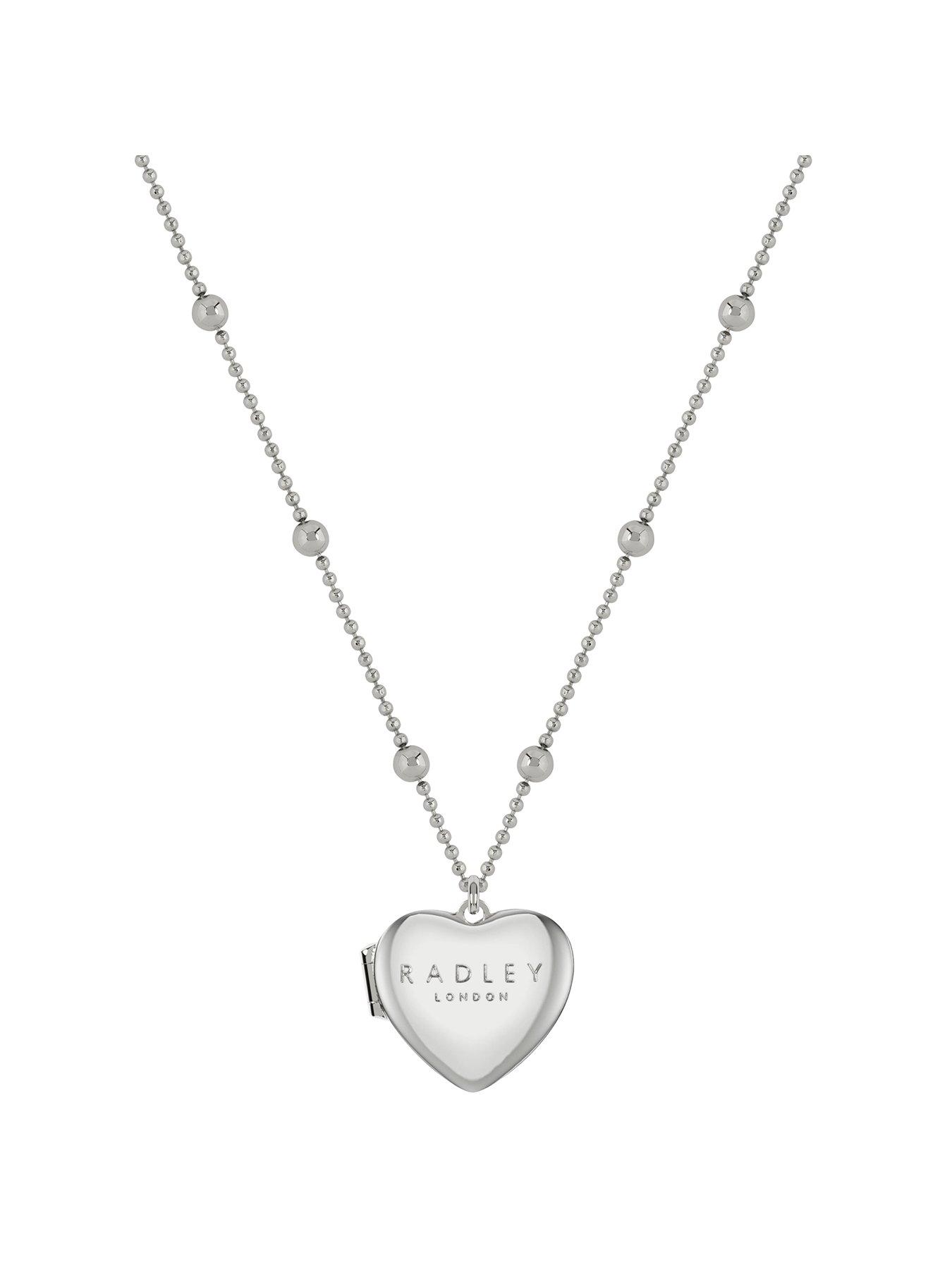 Product photograph of Radley Love Letters Ladies Silver Plated Bobble Chain Heart Locket Necklace from very.co.uk