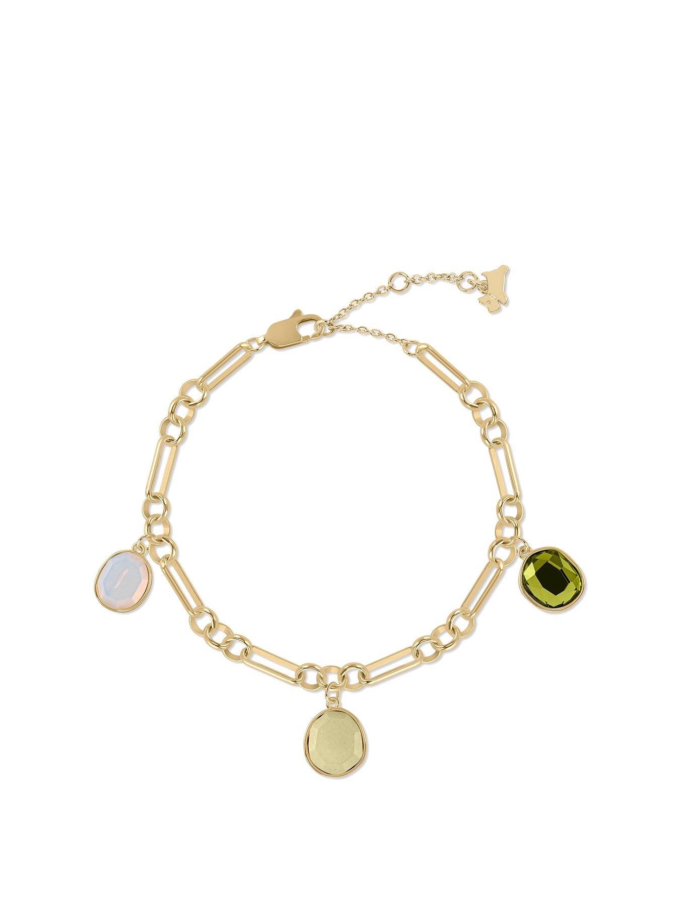 Product photograph of Radley Ladies Tulip Street 18ct Gold Plated Stone Charm Bracelet from very.co.uk