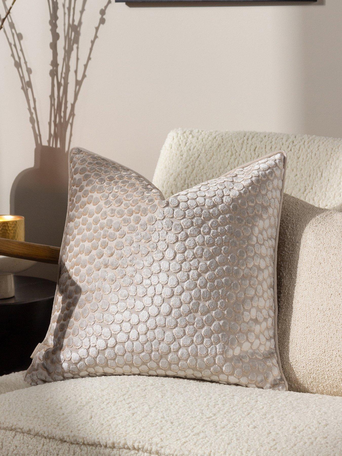 Product photograph of Hoem Lanzo Cushion - Moonbeam from very.co.uk