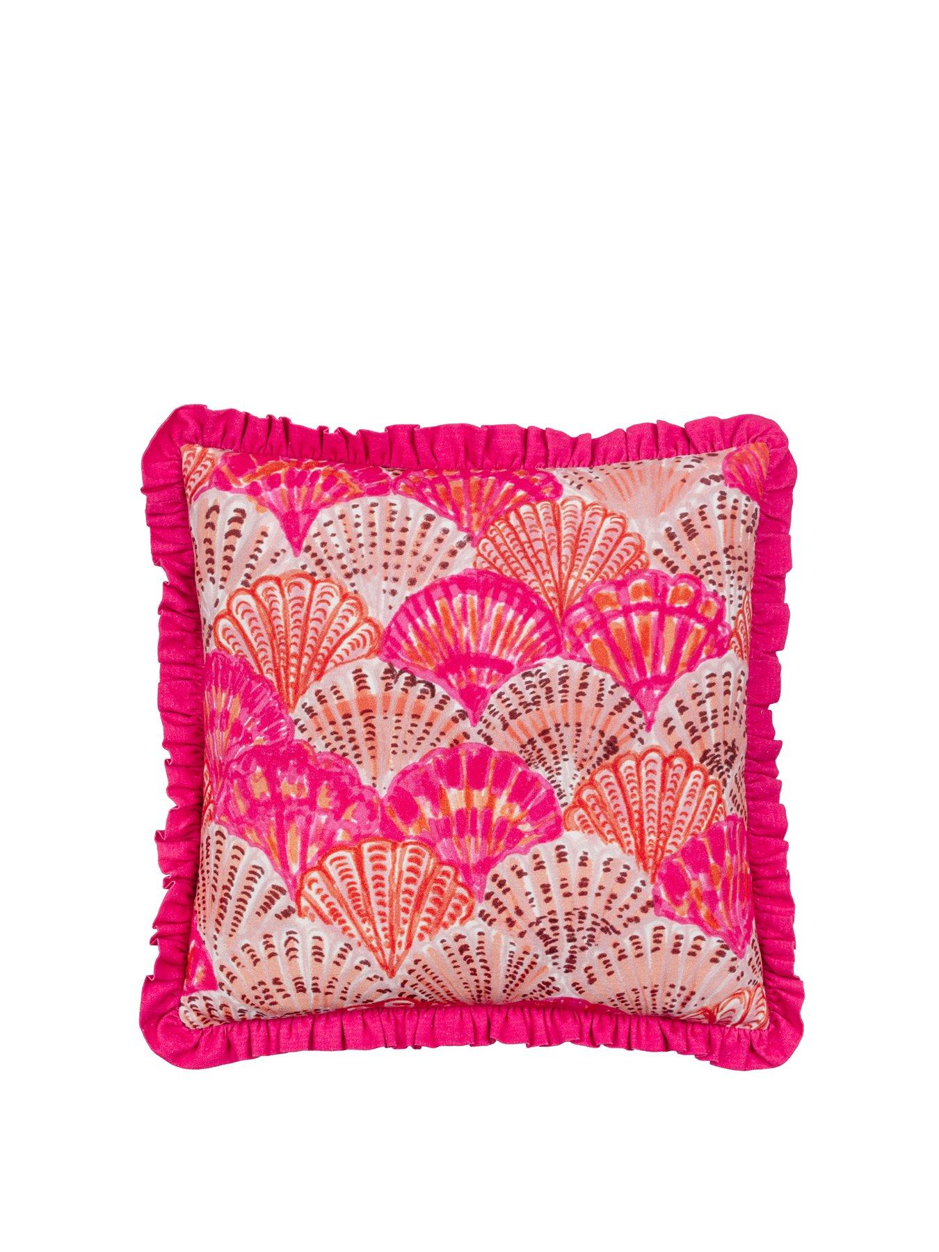 Product photograph of Furn Clam Shells Handmade Cushion In Pink from very.co.uk